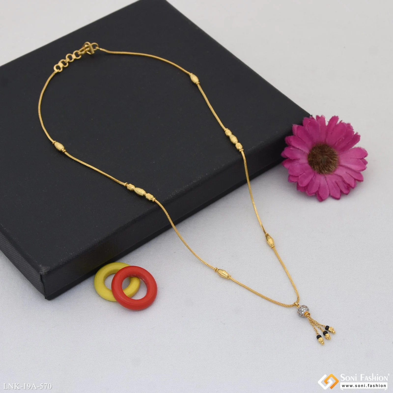 1 Gram Gold Plated Exclusive Design Necklace for Ladies - Style A570 - Image 5
