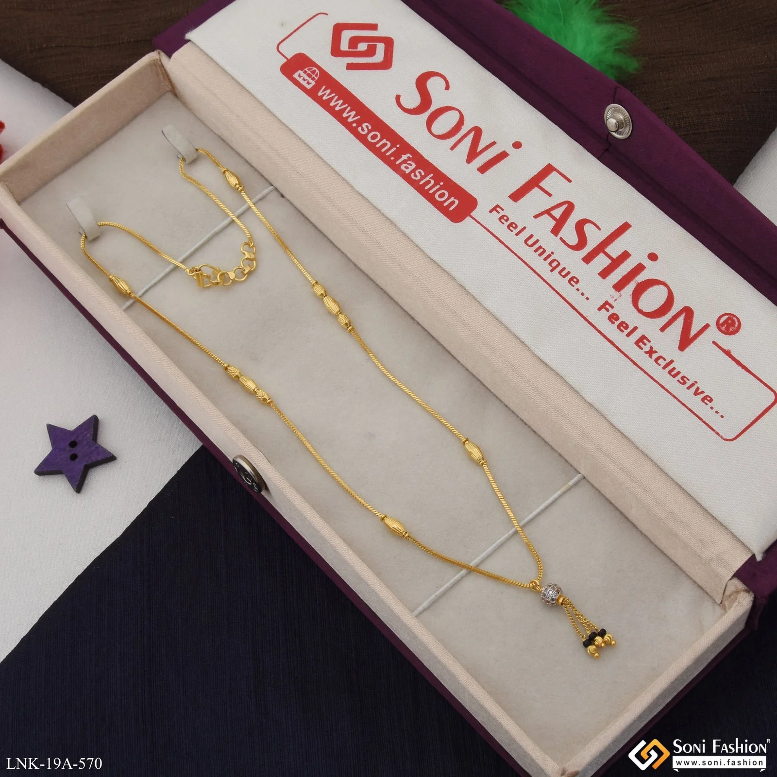 1 Gram Gold Plated Exclusive Design Necklace for Ladies - Style A570 - Image 6