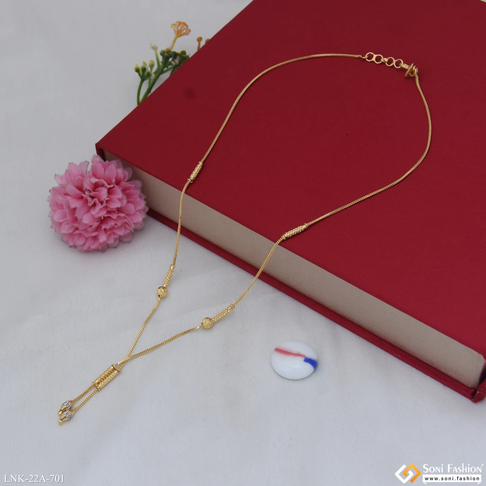 1 Gram Gold Plated Exclusive Design Necklace for Ladies - Style A701 - Image 5