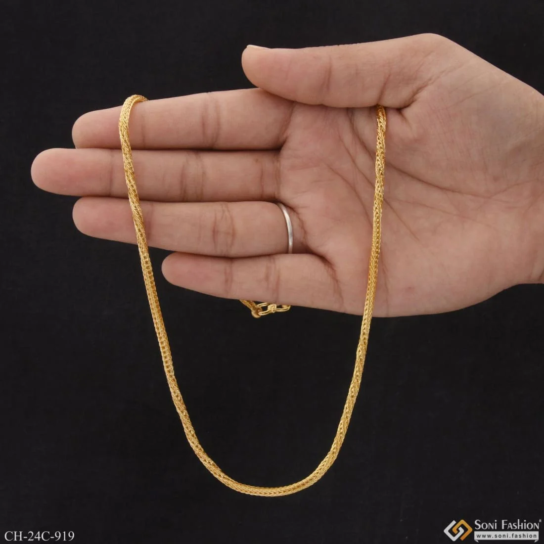 1 Gram Gold Plated Expensive-looking Design High-quality Chain For Men - Style C919 - Image 6