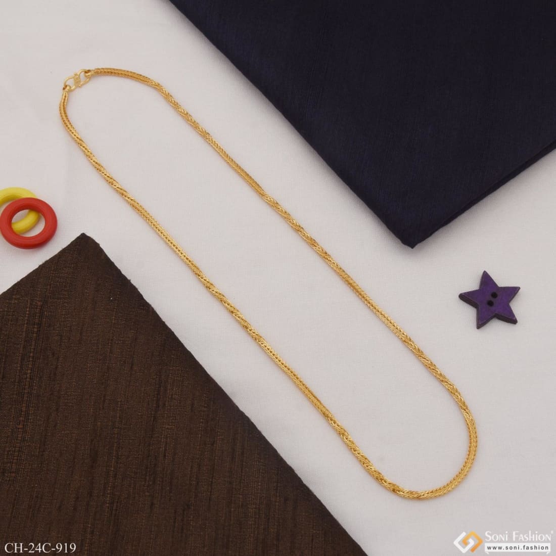 1 Gram Gold Plated Expensive-looking Design High-quality Chain For Men - Style C919 - Image 7