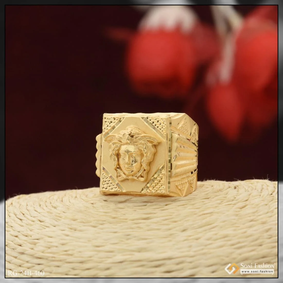 1 Gram Gold Plated Expensive-Looking Design High-Quality Ring for Men - Style B460 - Image 3
