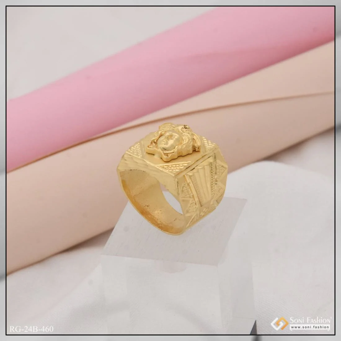 1 Gram Gold Plated Expensive-Looking Design High-Quality Ring for Men - Style B460 - Image 4