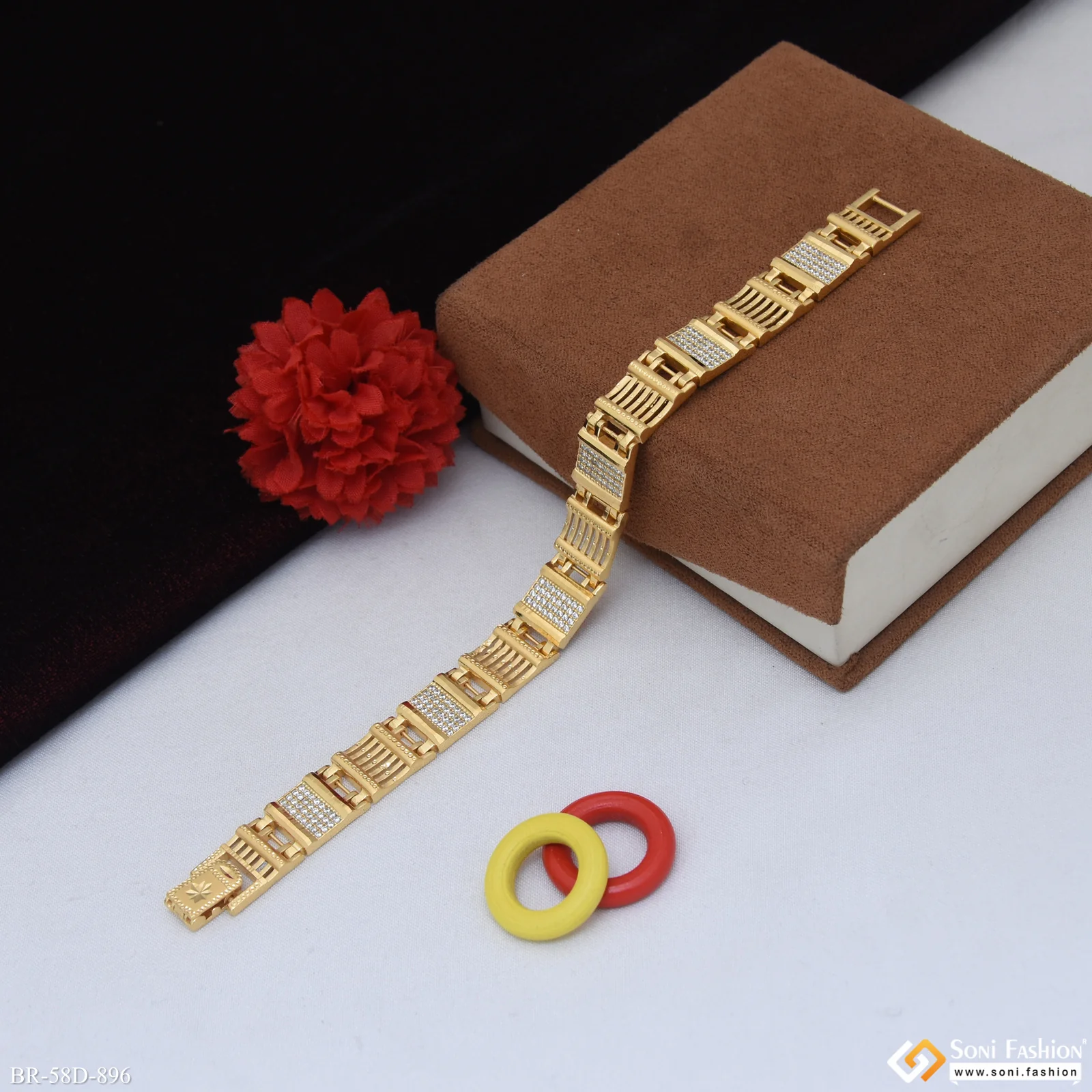 1 Gram Gold Plated Extraordinary Design Bracelet for Men - Style D896 - Image 4