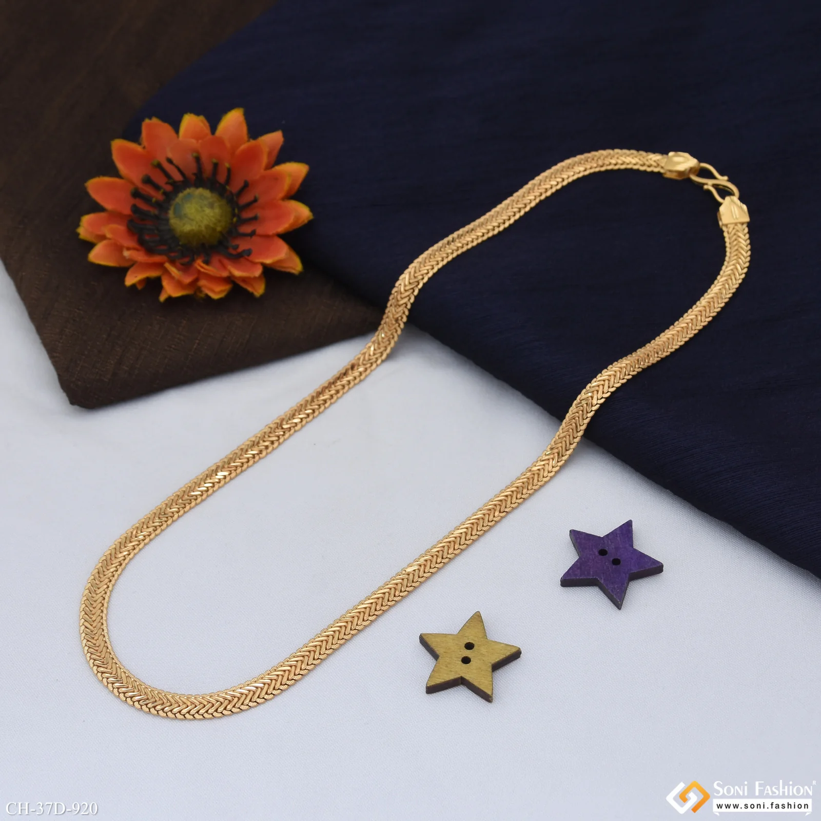 1 Gram Gold Plated Extraordinary Design Chain for Men - Style D920 - Image 4