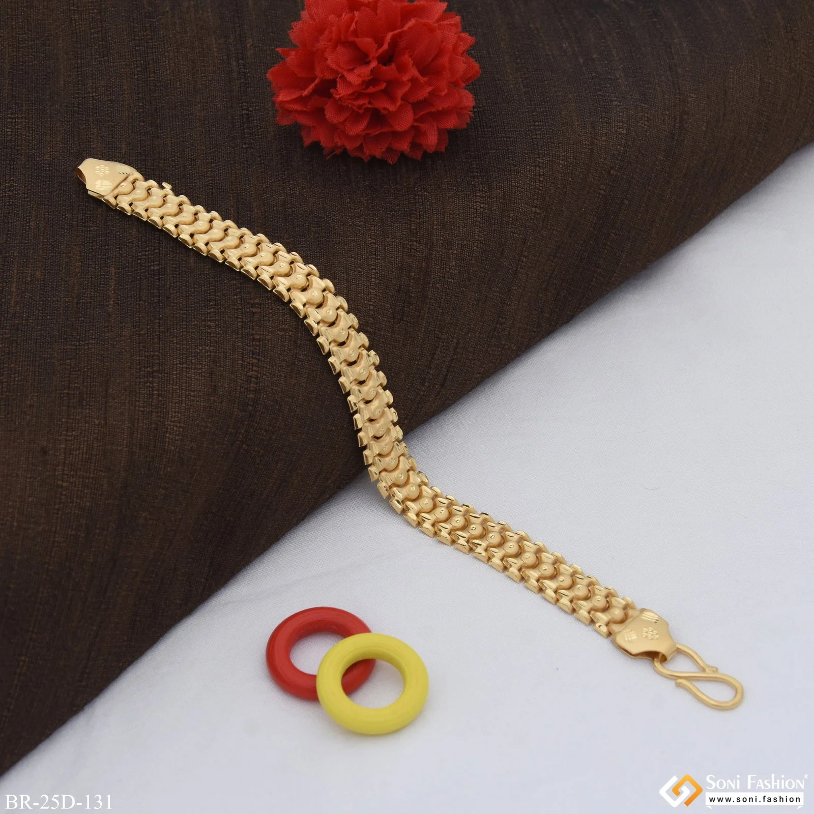 1 Gram Gold Plated Extraordinary Design Pokal Bracelet for Men - Style D131 - Image 5