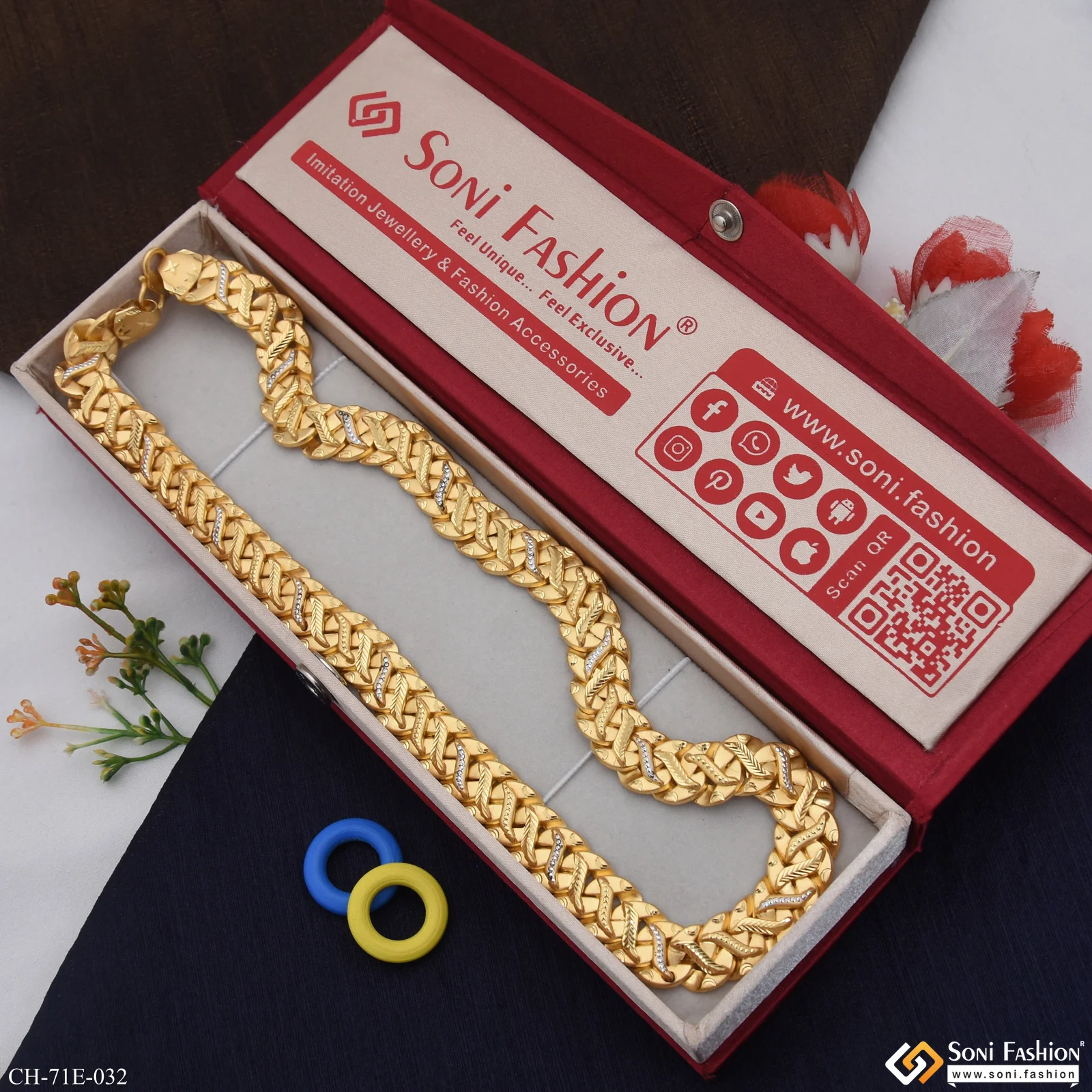 1 Gram Gold Plated Extraordinary Design Pokal Chain for Men - Style E032 - Image 3