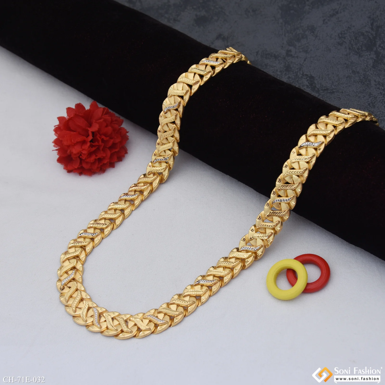 1 Gram Gold Plated Extraordinary Design Pokal Chain for Men - Style E032 - Image 4
