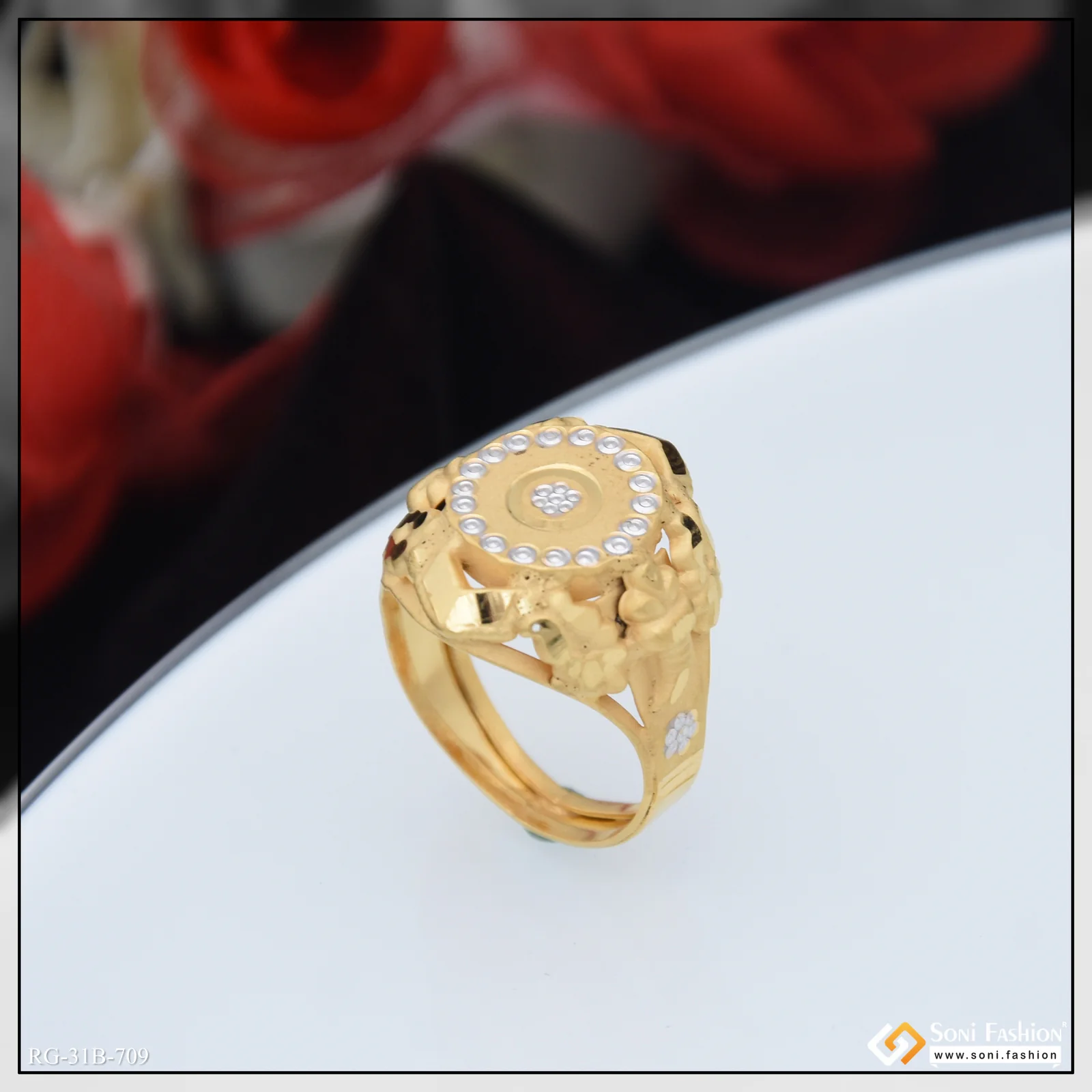 1 Gram Gold Plated Extraordinary Design Ring for Men - Style B709 - Image 3
