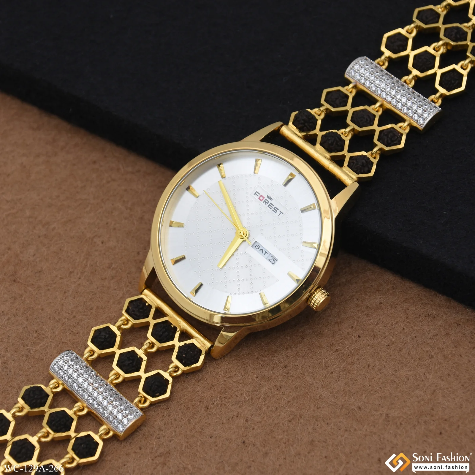 1 Gram Gold Plated Extraordinary Design Watch for Men - Style A266 - Image 5