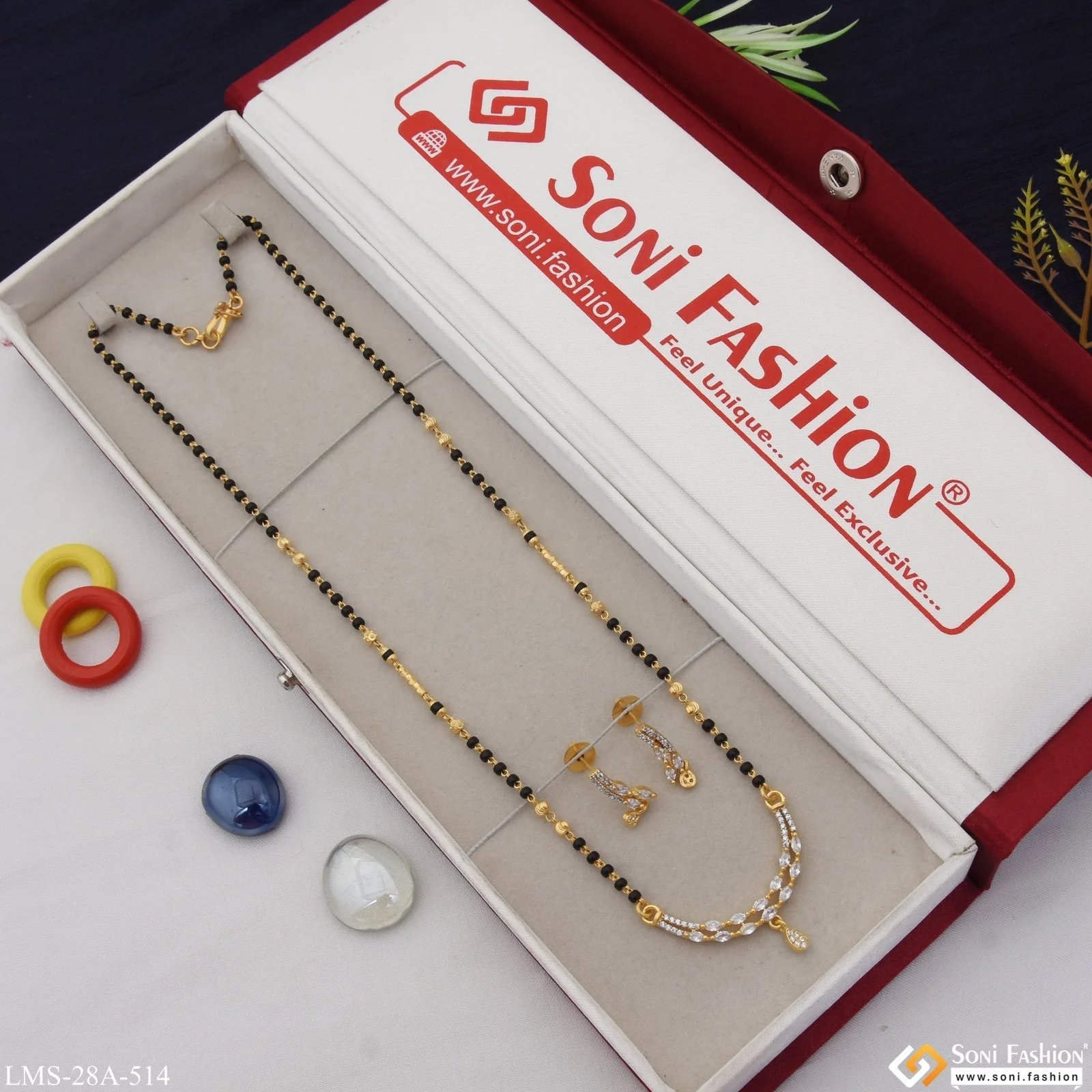 1 Gram Gold Plated Eye-Catching Design Mangalsutra Set for Women - Style A514 - Image 3