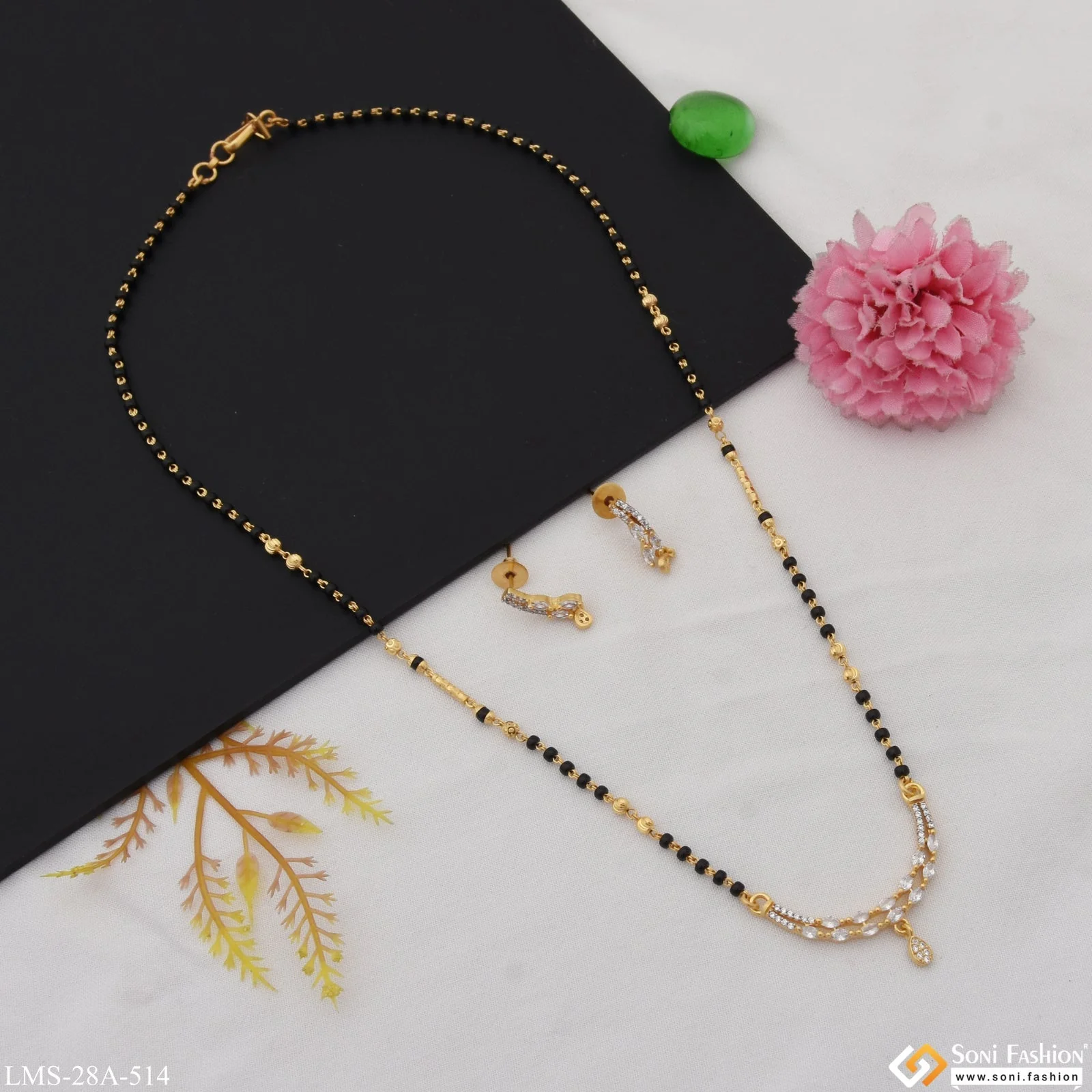 1 Gram Gold Plated Eye-Catching Design Mangalsutra Set for Women - Style A514 - Image 4