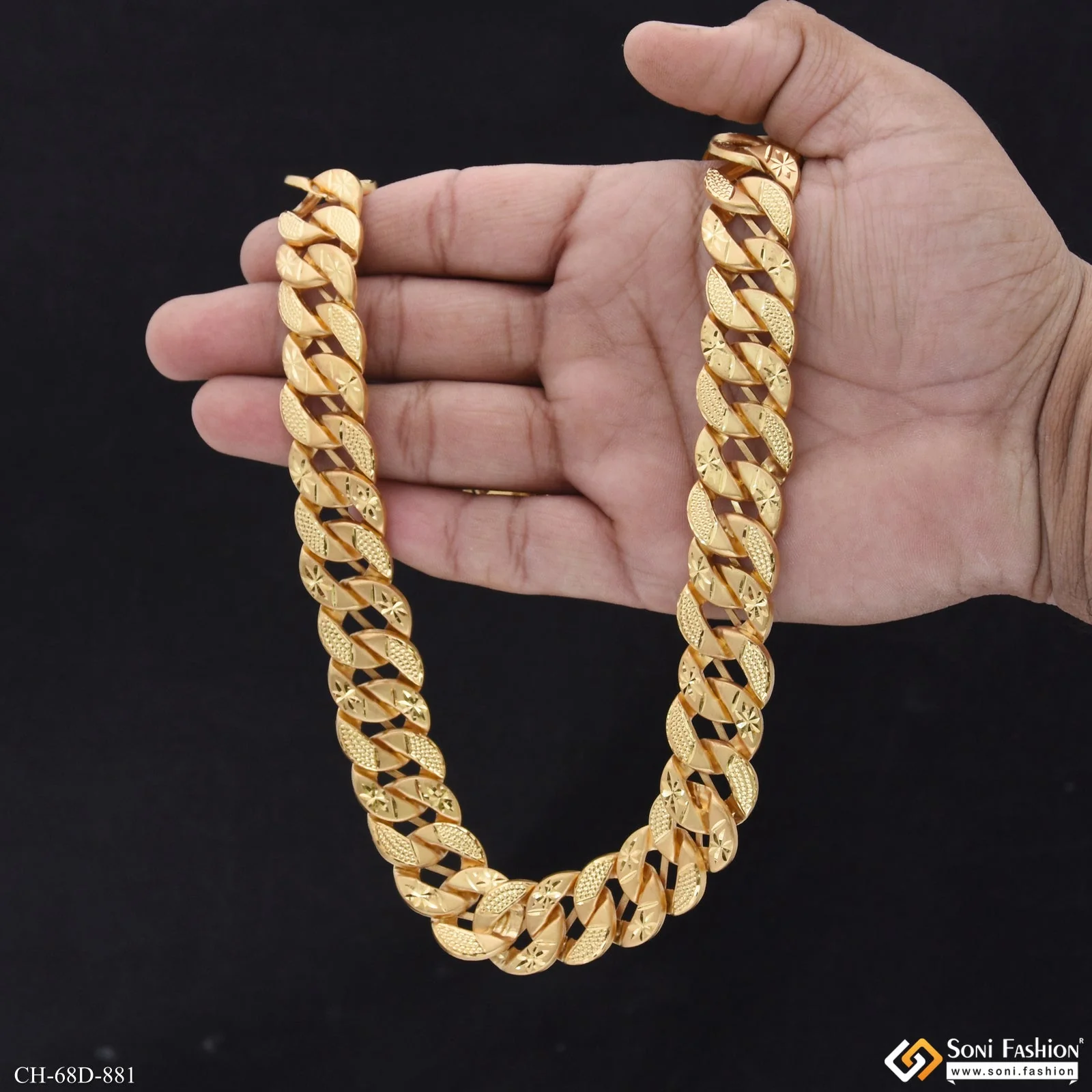1 Gram Gold Plated Fabulous Design Pokal Chain for Men - Style D881 - Image 2