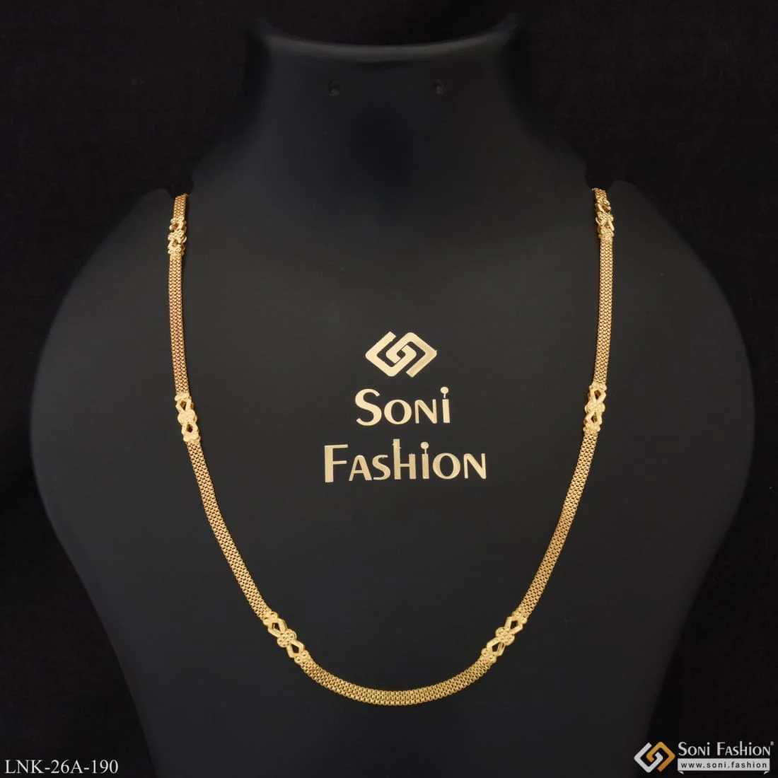 1 Gram Gold Plated Fancy Design Beautiful Design Chain for Ladies - Style A190 - Image 3