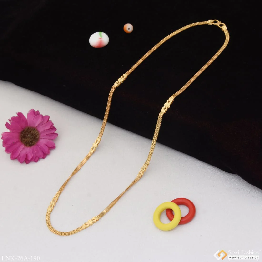 1 Gram Gold Plated Fancy Design Beautiful Design Chain for Ladies - Style A190 - Image 7