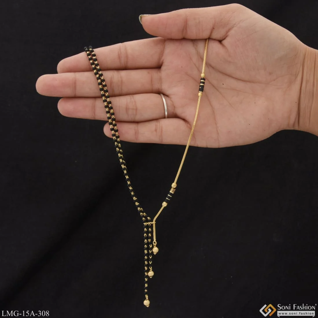 1 Gram Gold Plated Fancy Design Beautiful Design Mangalsutra For Women - Style A308 - Image 2