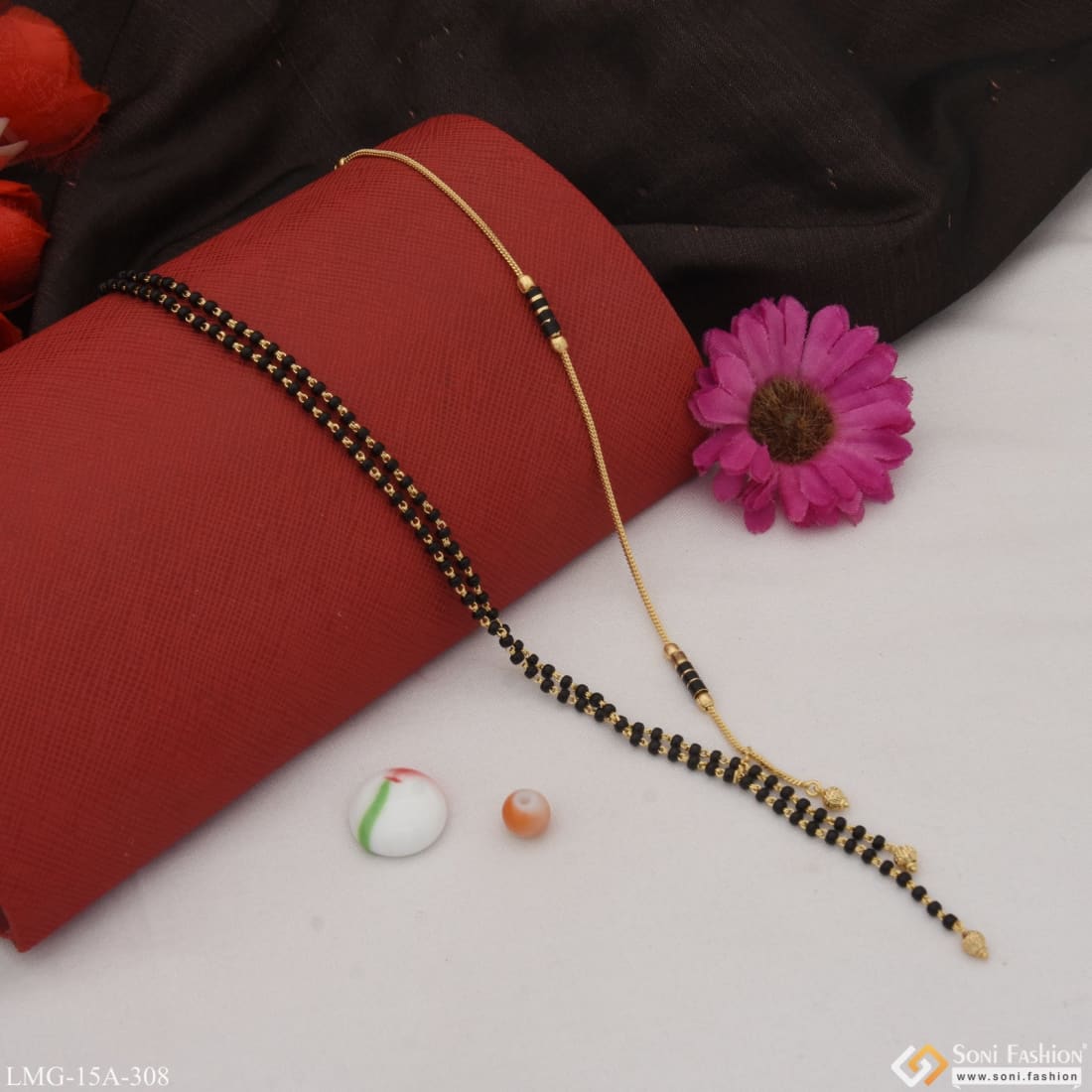 1 Gram Gold Plated Fancy Design Beautiful Design Mangalsutra For Women - Style A308 - Image 3