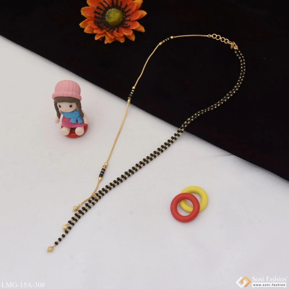 1 Gram Gold Plated Fancy Design Beautiful Design Mangalsutra For Women - Style A308 - Image 4