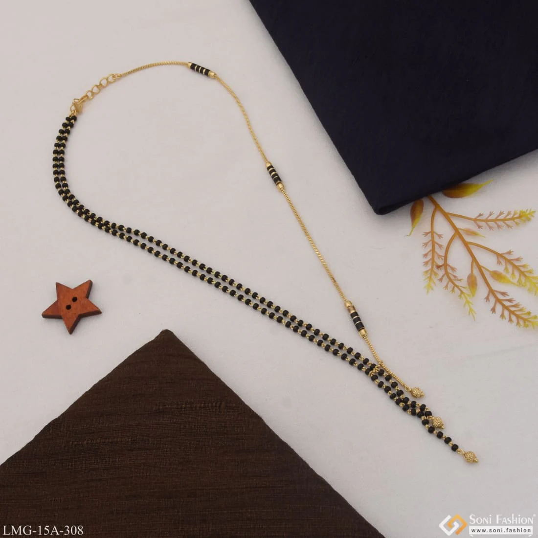 1 Gram Gold Plated Fancy Design Beautiful Design Mangalsutra For Women - Style A308 - Image 5