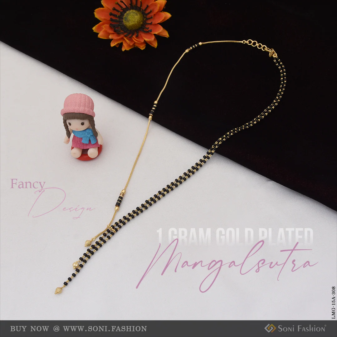 1 Gram Gold Plated Fancy Design Beautiful Design Mangalsutra For Women - Style A308 - Image 7