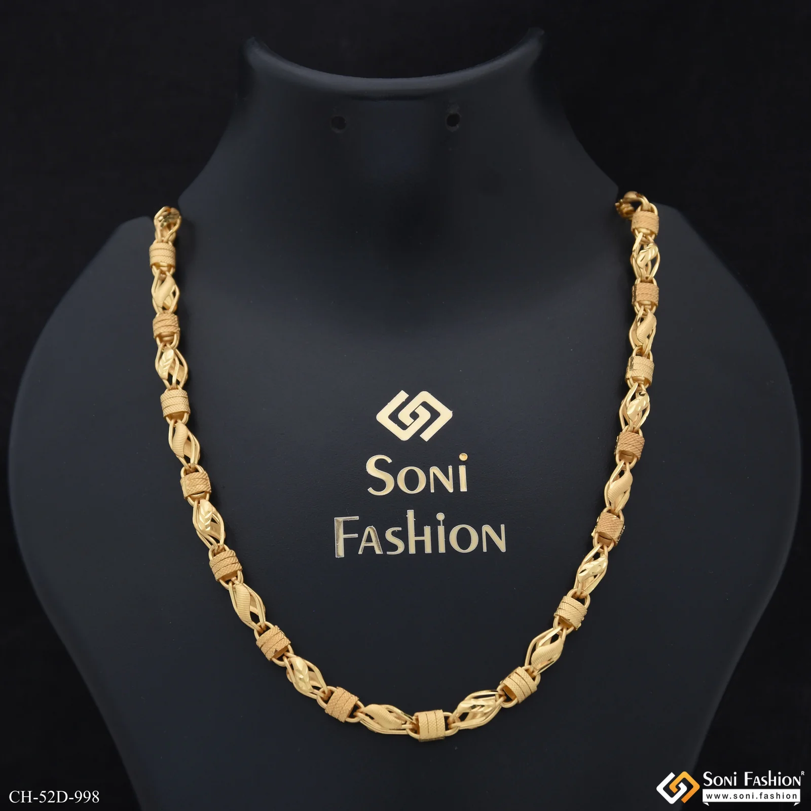 1 Gram Gold Plated Fancy Design High-Quality Chain for Men - Style D998 - Image 2