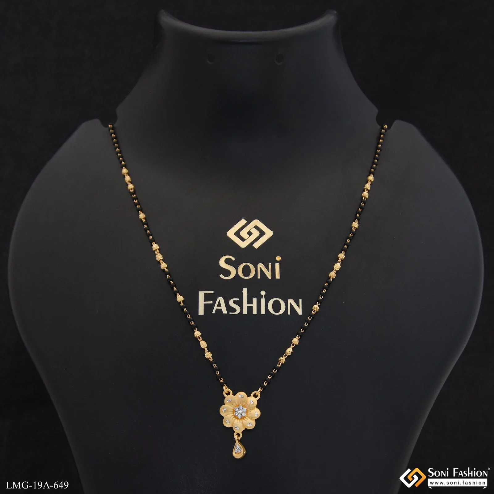 1 Gram Gold Plated Fancy Design Mangalsutra for Women - Style A649