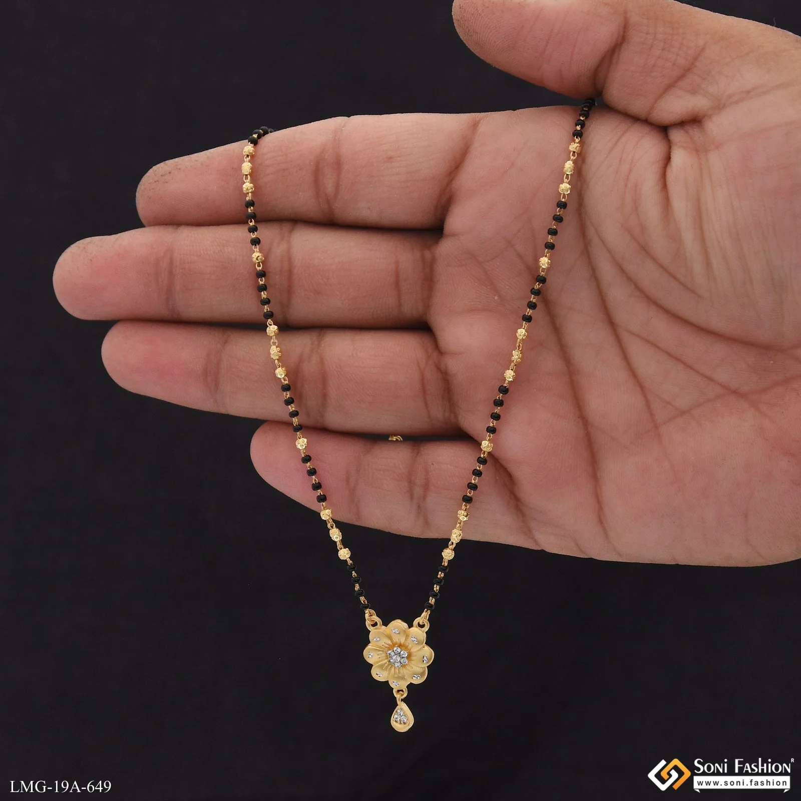 1 Gram Gold Plated Fancy Design Mangalsutra for Women - Style A649 - Image 2