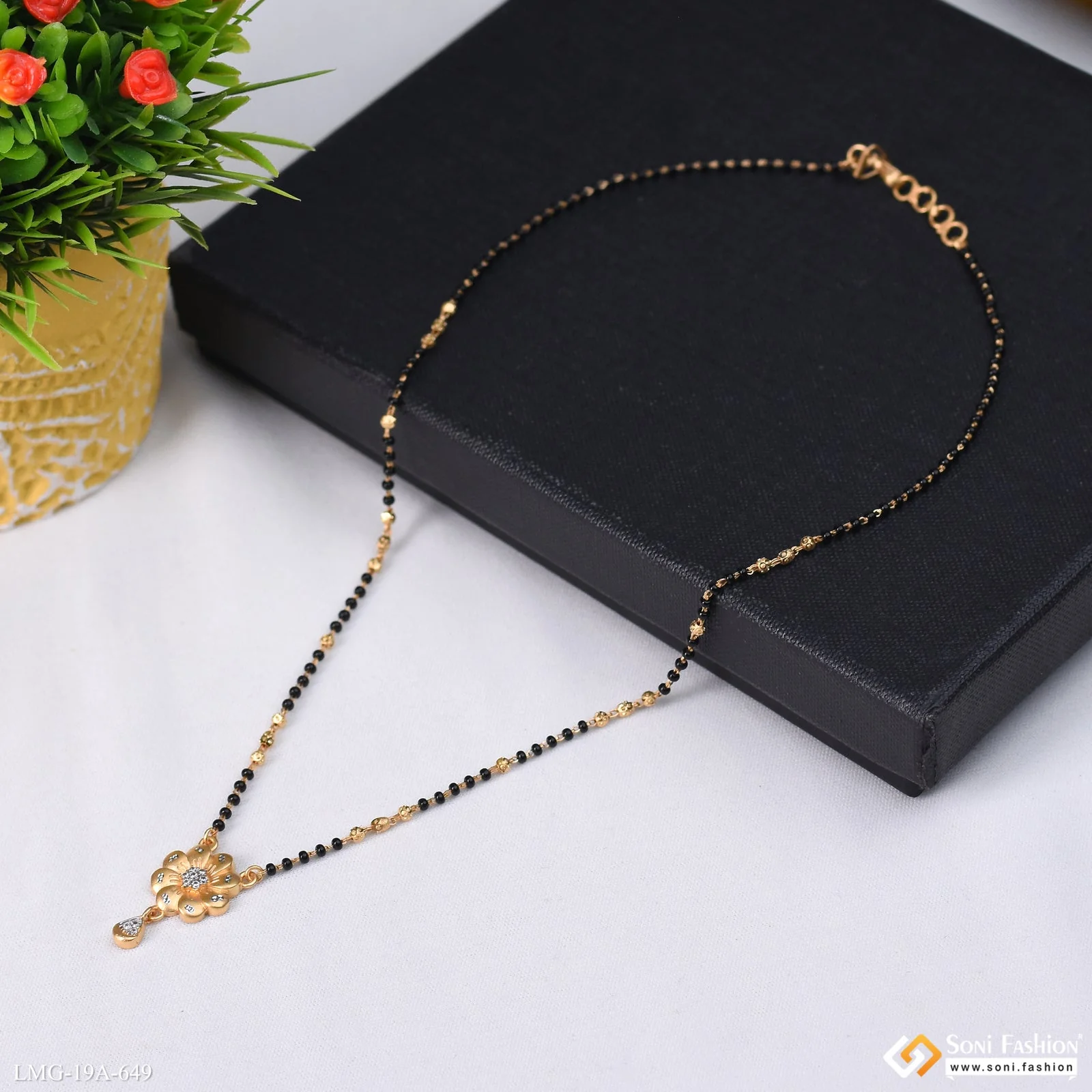 1 Gram Gold Plated Fancy Design Mangalsutra for Women - Style A649 - Image 5