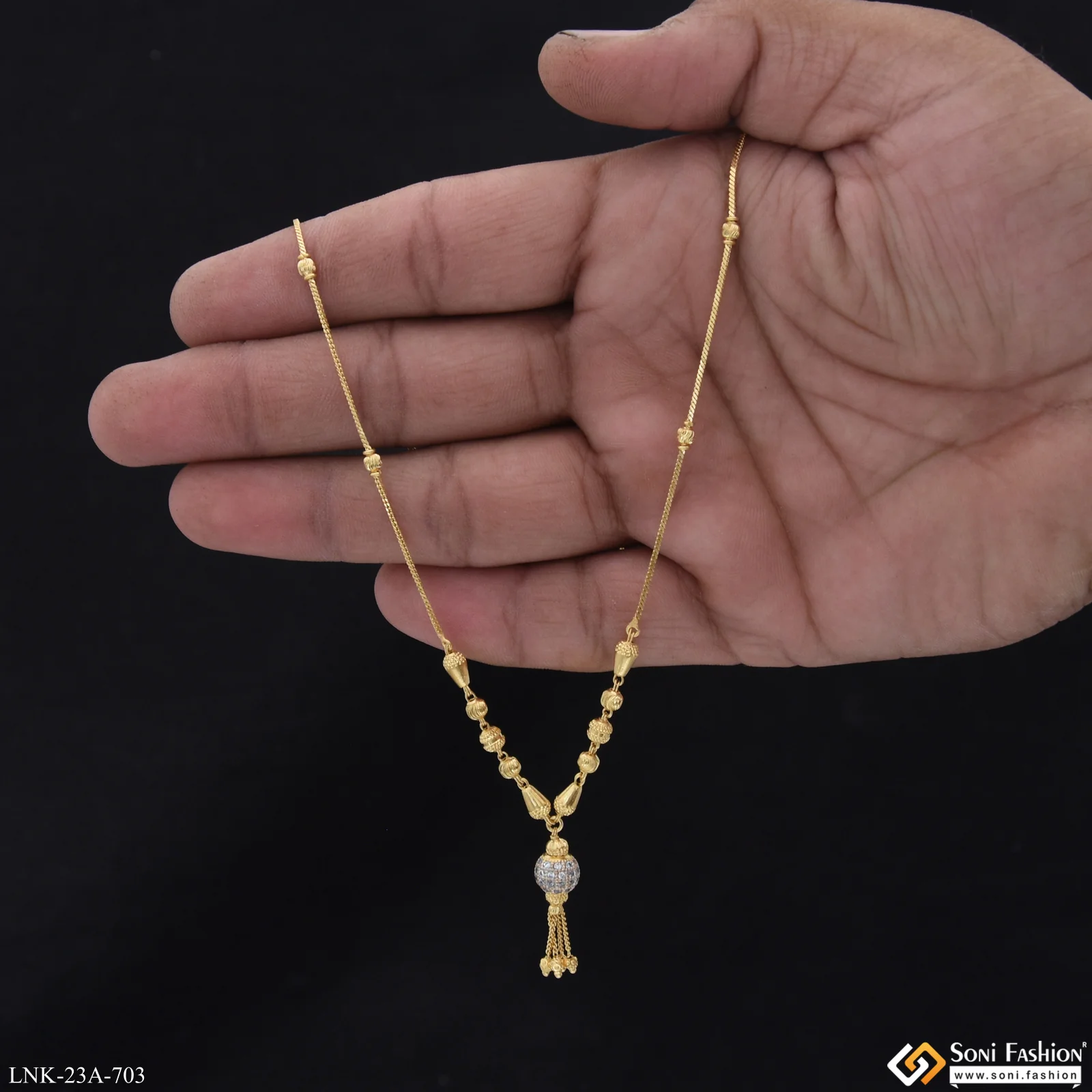 1 Gram Gold Plated Fancy Design Necklace for Ladies - Style A703 - Image 2