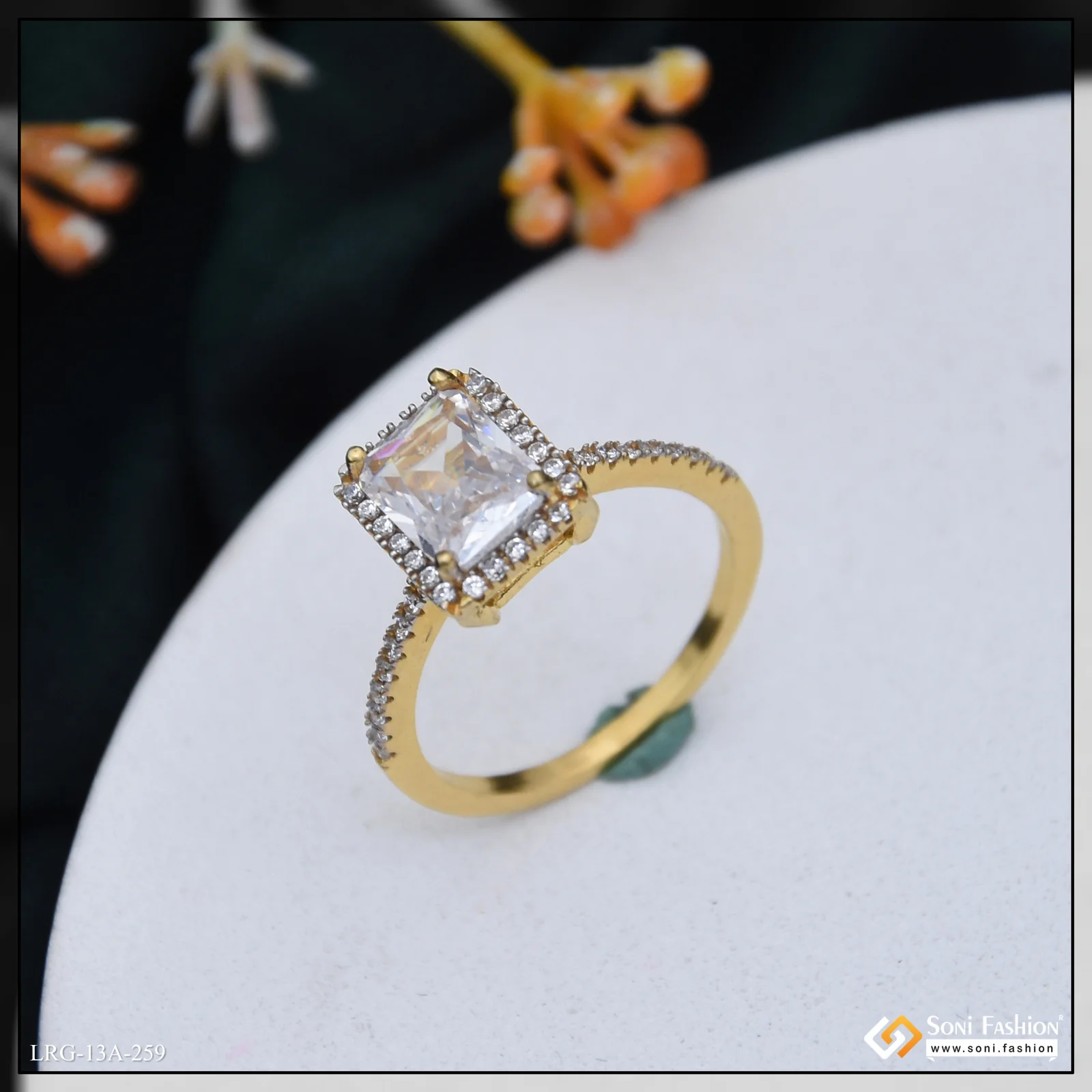 1 Gram Gold Plated Fancy Design Ring for Ladies - Style A259 - Image 4