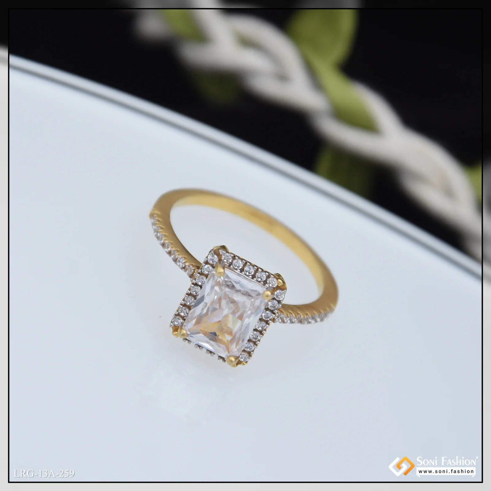 1 Gram Gold Plated Fancy Design Ring for Ladies - Style A259 - Image 5