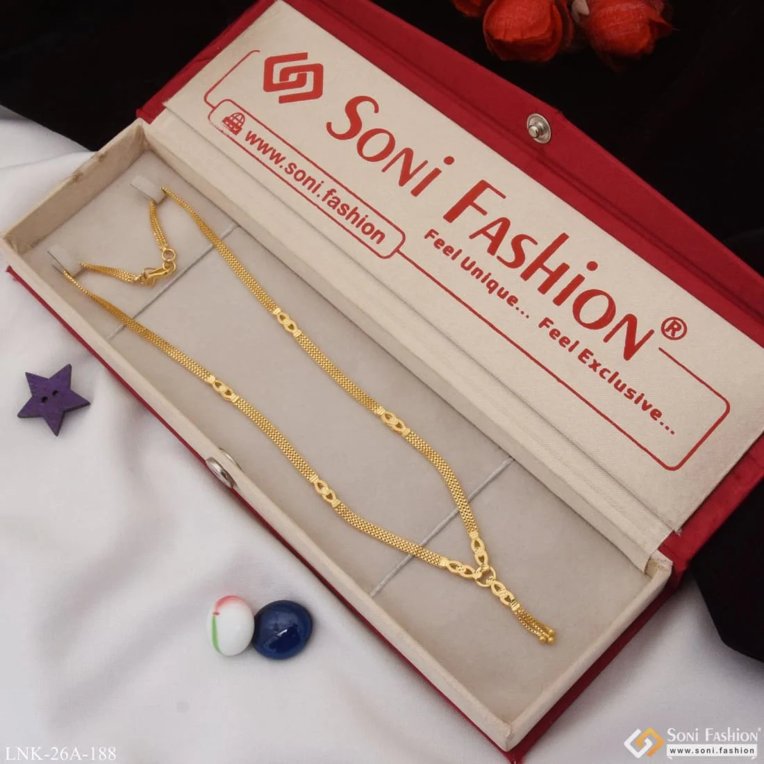 1 Gram Gold Plated Fashion-Forward Gorgeous Design Chain for Ladies - Style A188 - Image 3
