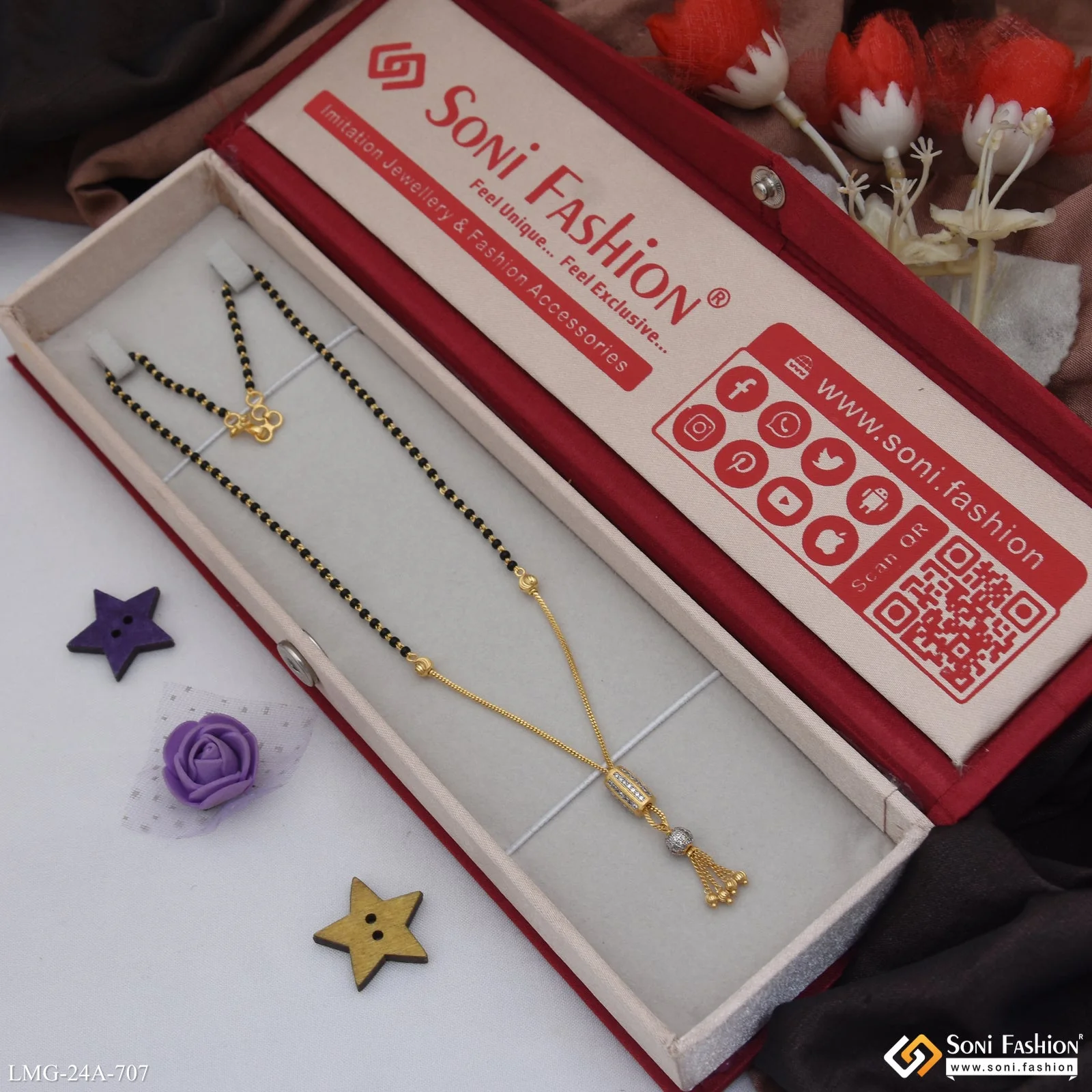 1 Gram Gold Plated Fashion-Forward Mangalsutra for Women - Style A707 - Image 3