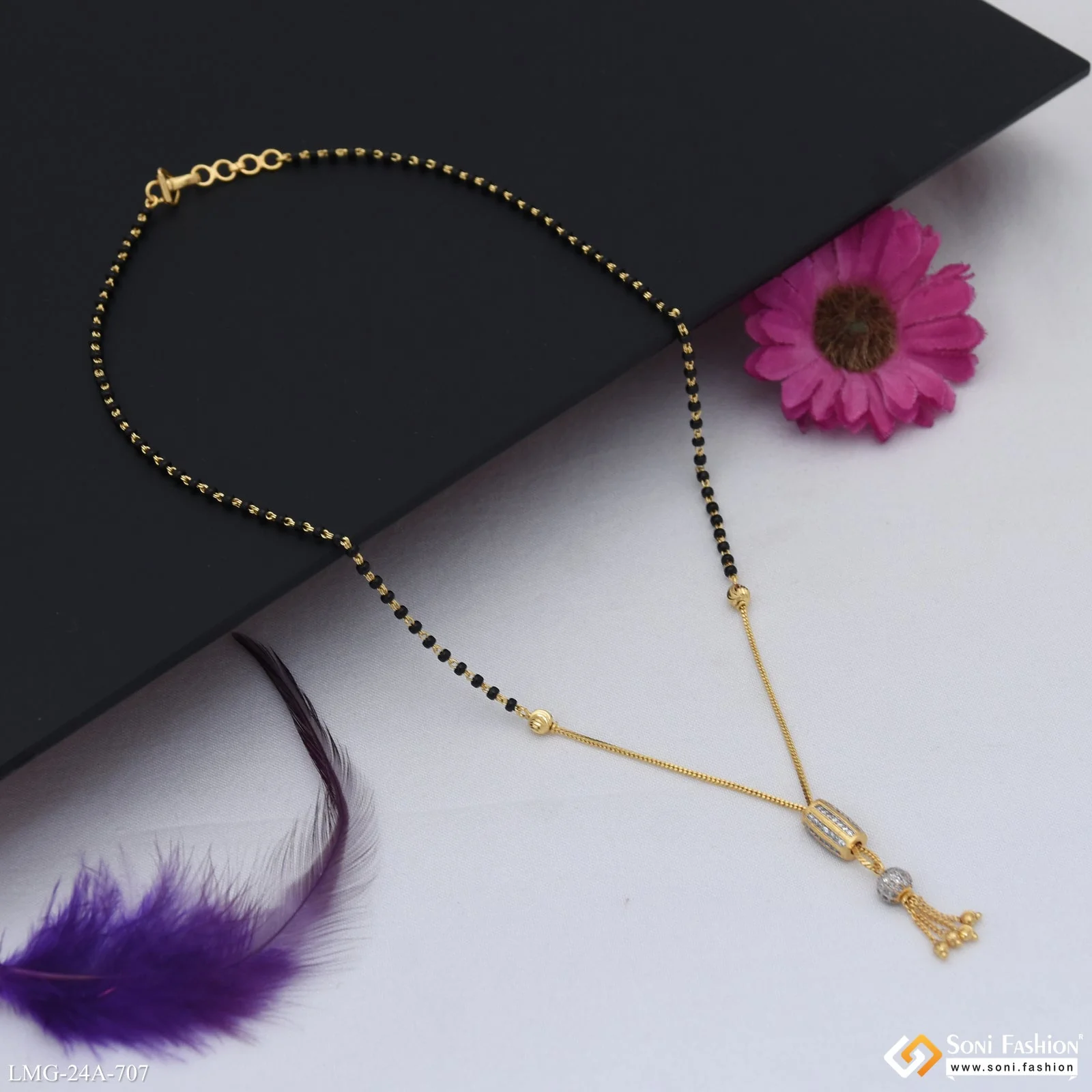 1 Gram Gold Plated Fashion-Forward Mangalsutra for Women - Style A707 - Image 4