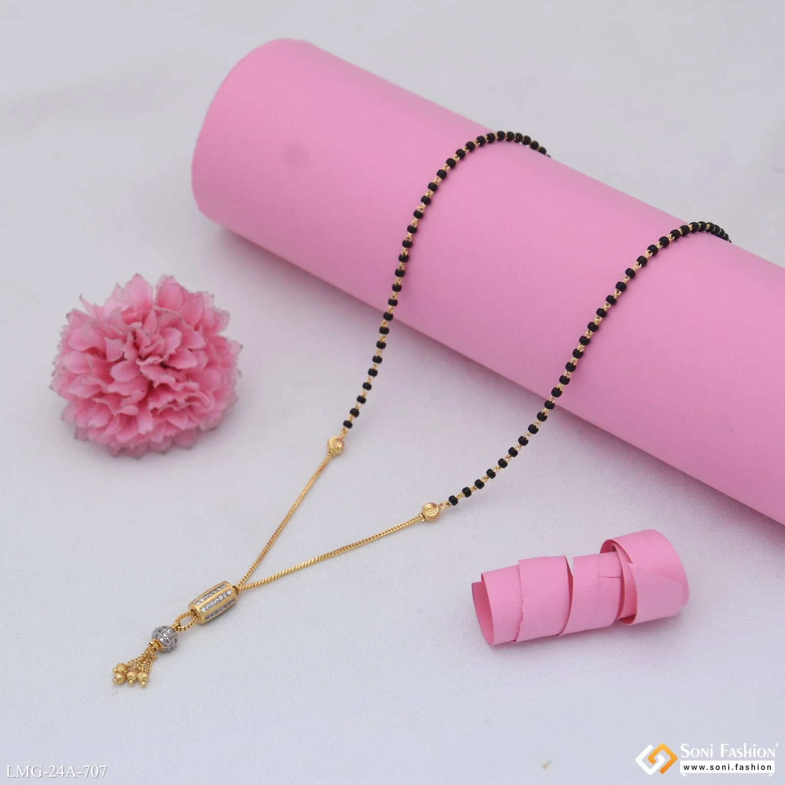 1 Gram Gold Plated Fashion-Forward Mangalsutra for Women - Style A707 - Image 5