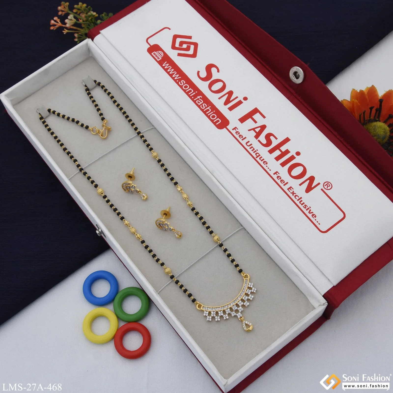 1 Gram Gold Plated Fashion-Forward Mangalsutra Set for Women - Style A468 - Image 2