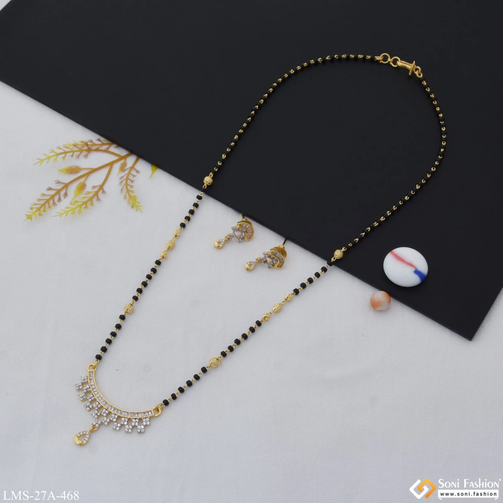 1 Gram Gold Plated Fashion-Forward Mangalsutra Set for Women - Style A468 - Image 6