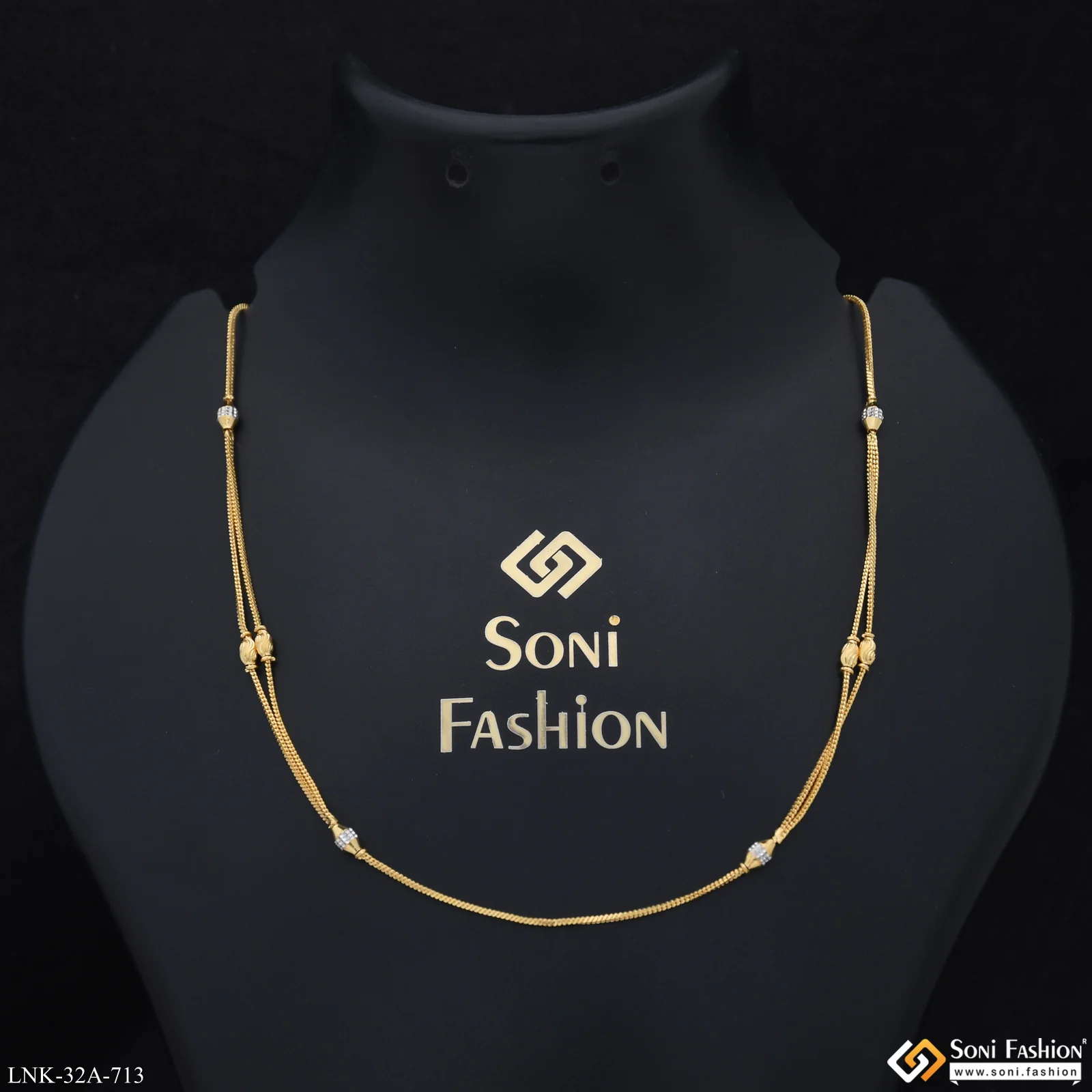 1 Gram Gold Plated Fashion-Forward Necklace for Ladies - Style A713