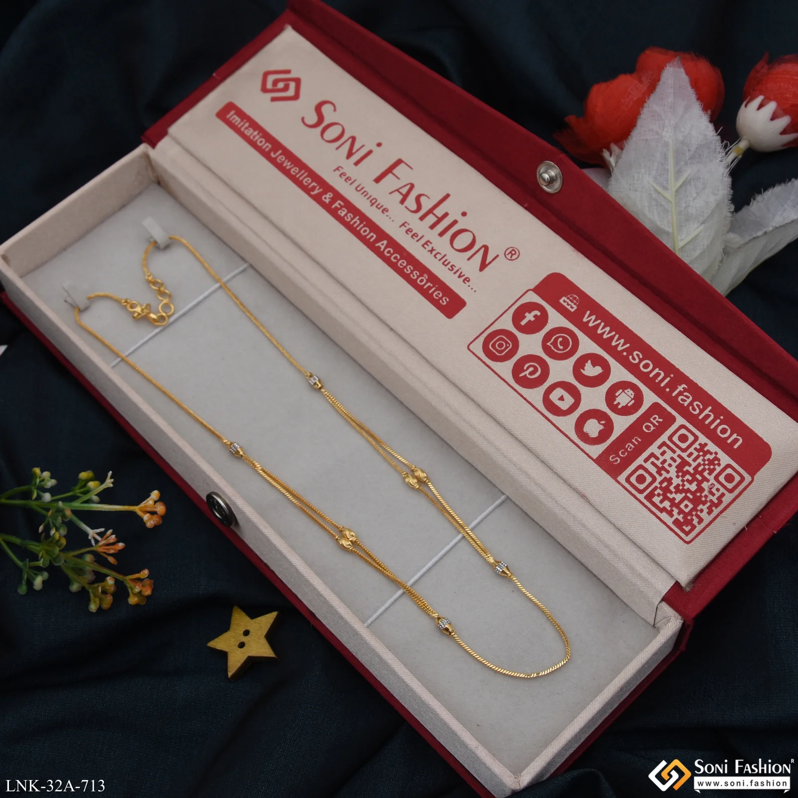 1 Gram Gold Plated Fashion-Forward Necklace for Ladies - Style A713 - Image 2