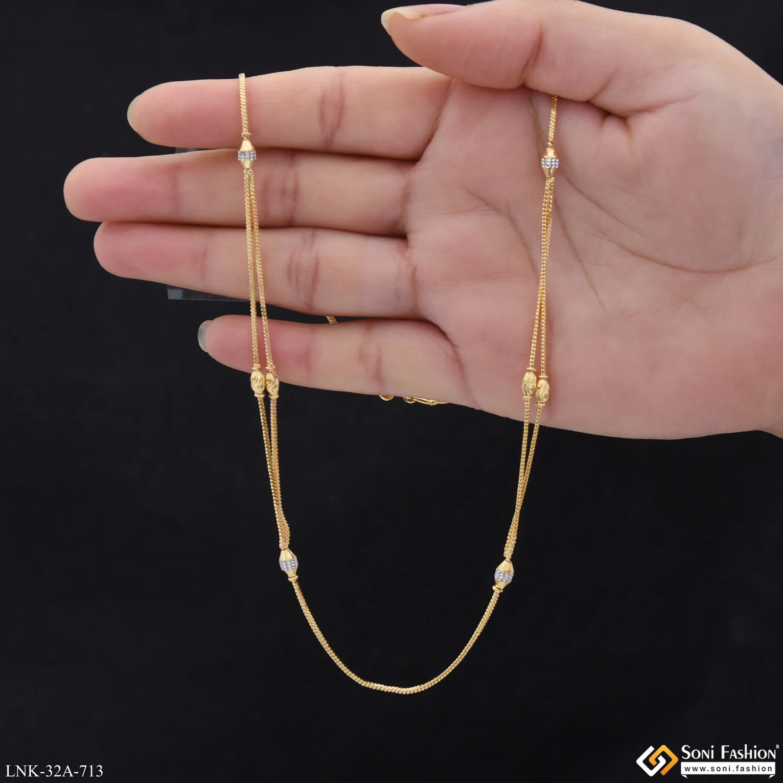 1 Gram Gold Plated Fashion-Forward Necklace for Ladies - Style A713 - Image 3