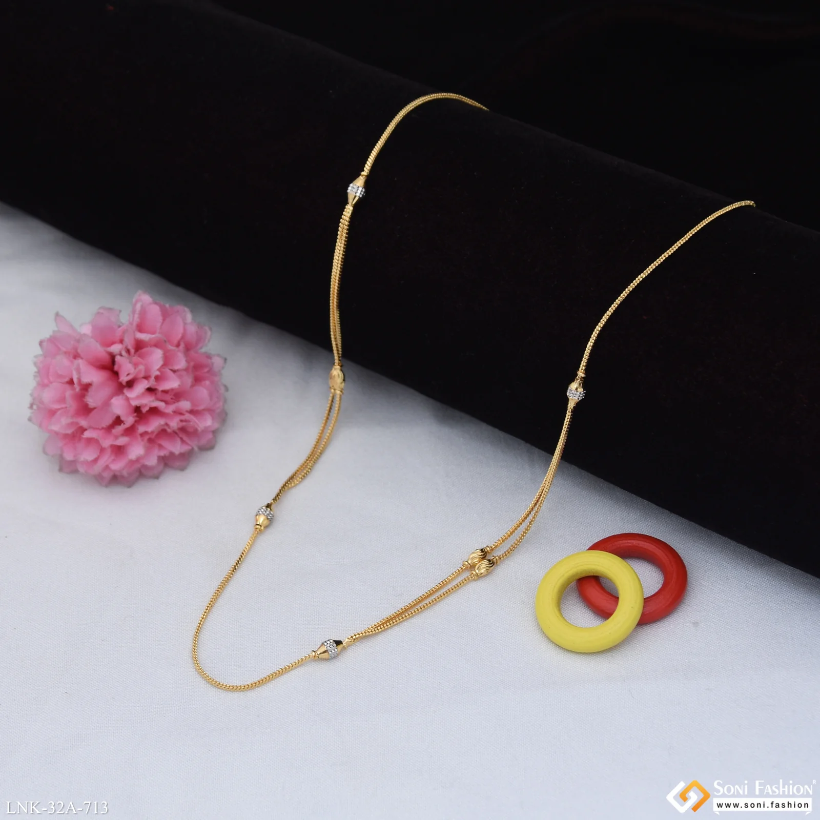 1 Gram Gold Plated Fashion-Forward Necklace for Ladies - Style A713 - Image 4