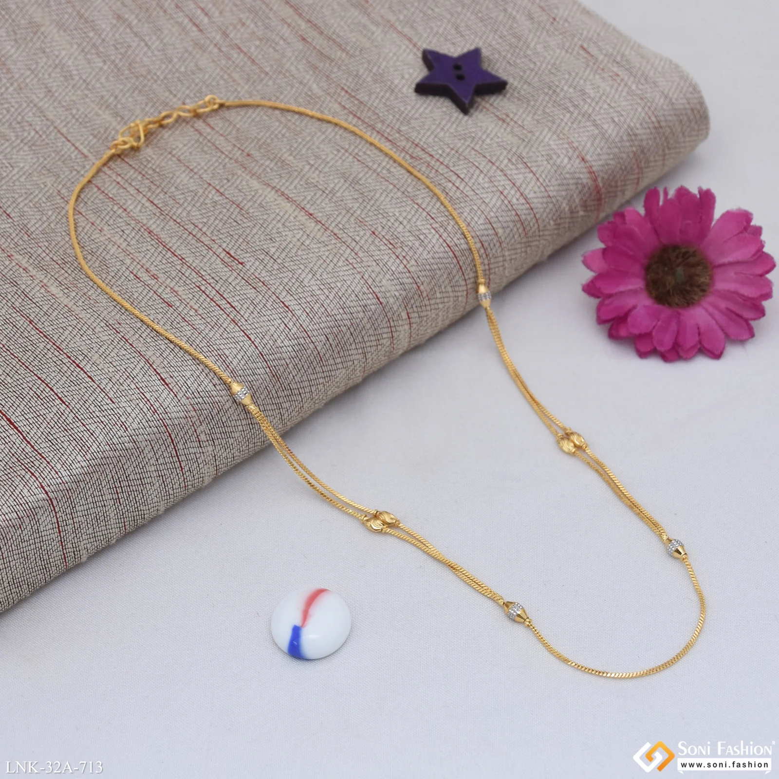 1 Gram Gold Plated Fashion-Forward Necklace for Ladies - Style A713 - Image 5