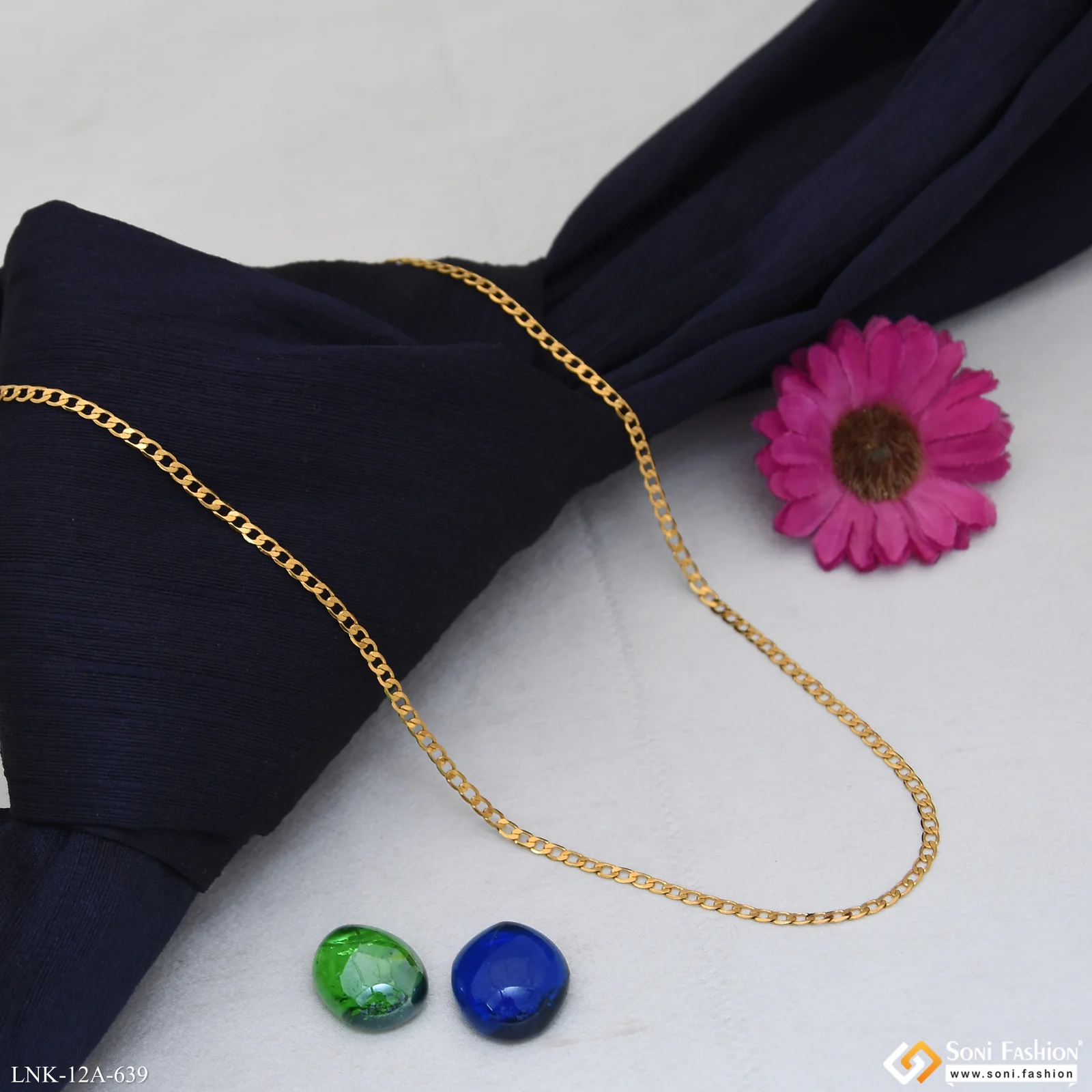 1 Gram Gold Plated Fashionable Chain for Ladies - Style A639 - Image 6