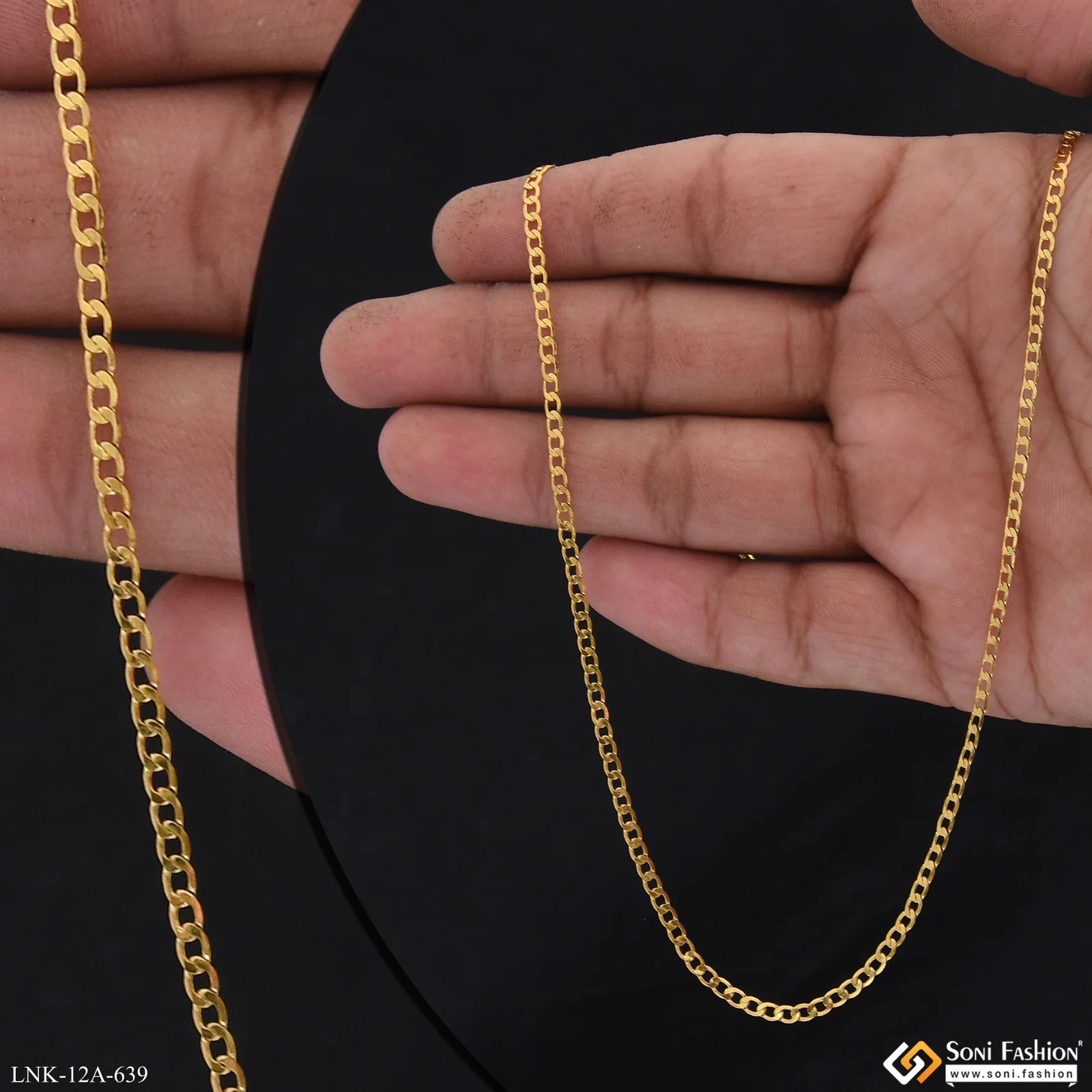 1 Gram Gold Plated Fashionable Chain for Ladies - Style A639 - Image 7