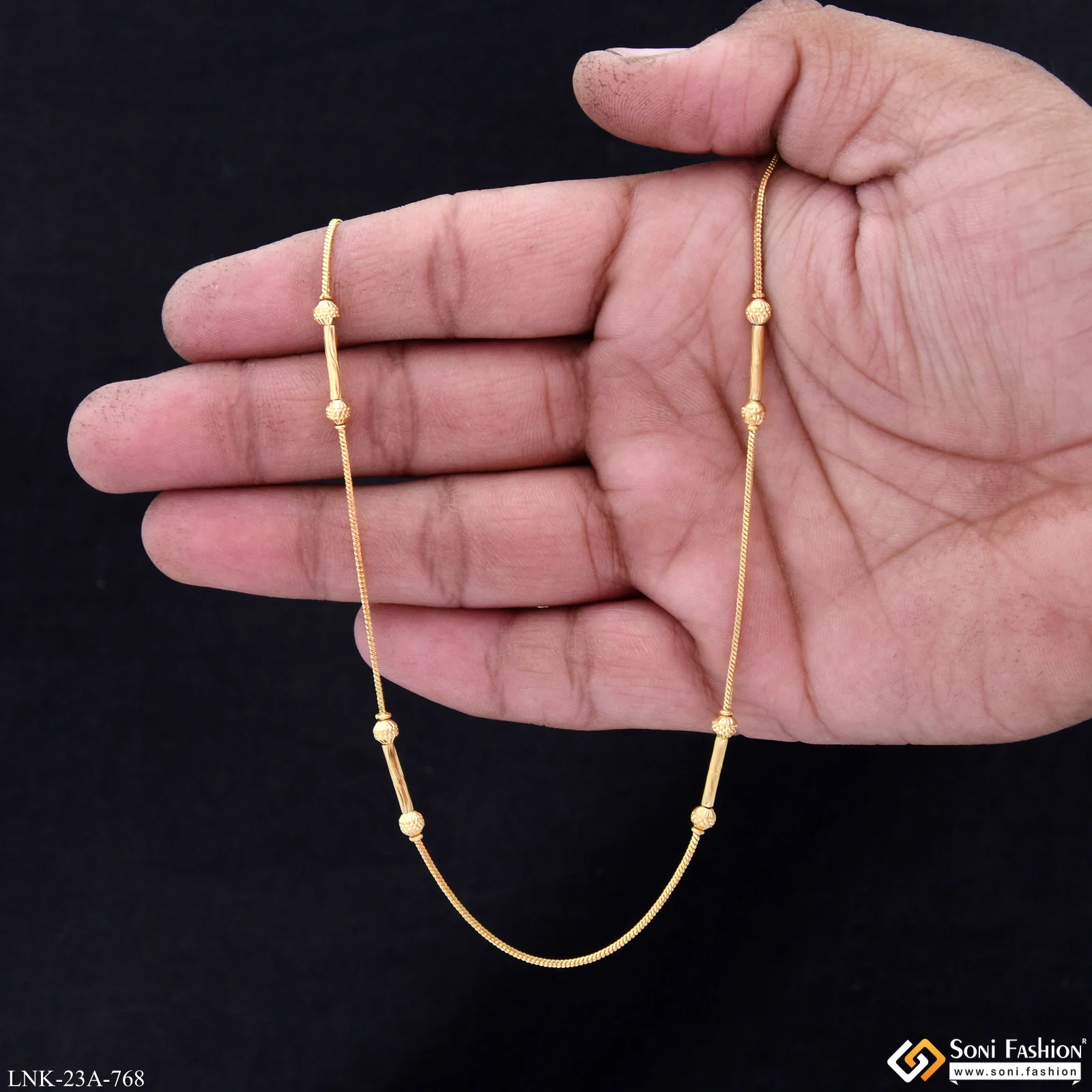 1 Gram Gold Plated Fashionable Chain for Ladies - Style A768 - Image 5