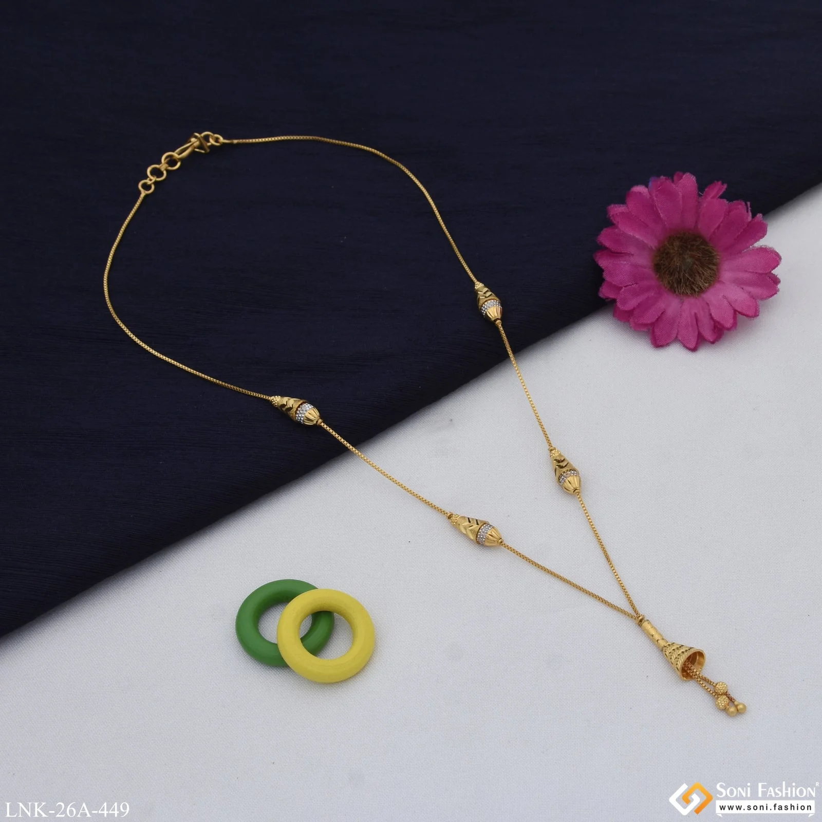 1 Gram Gold Plated Fashionable Chic Design Necklace for Ladies - Style A449 - Image 4