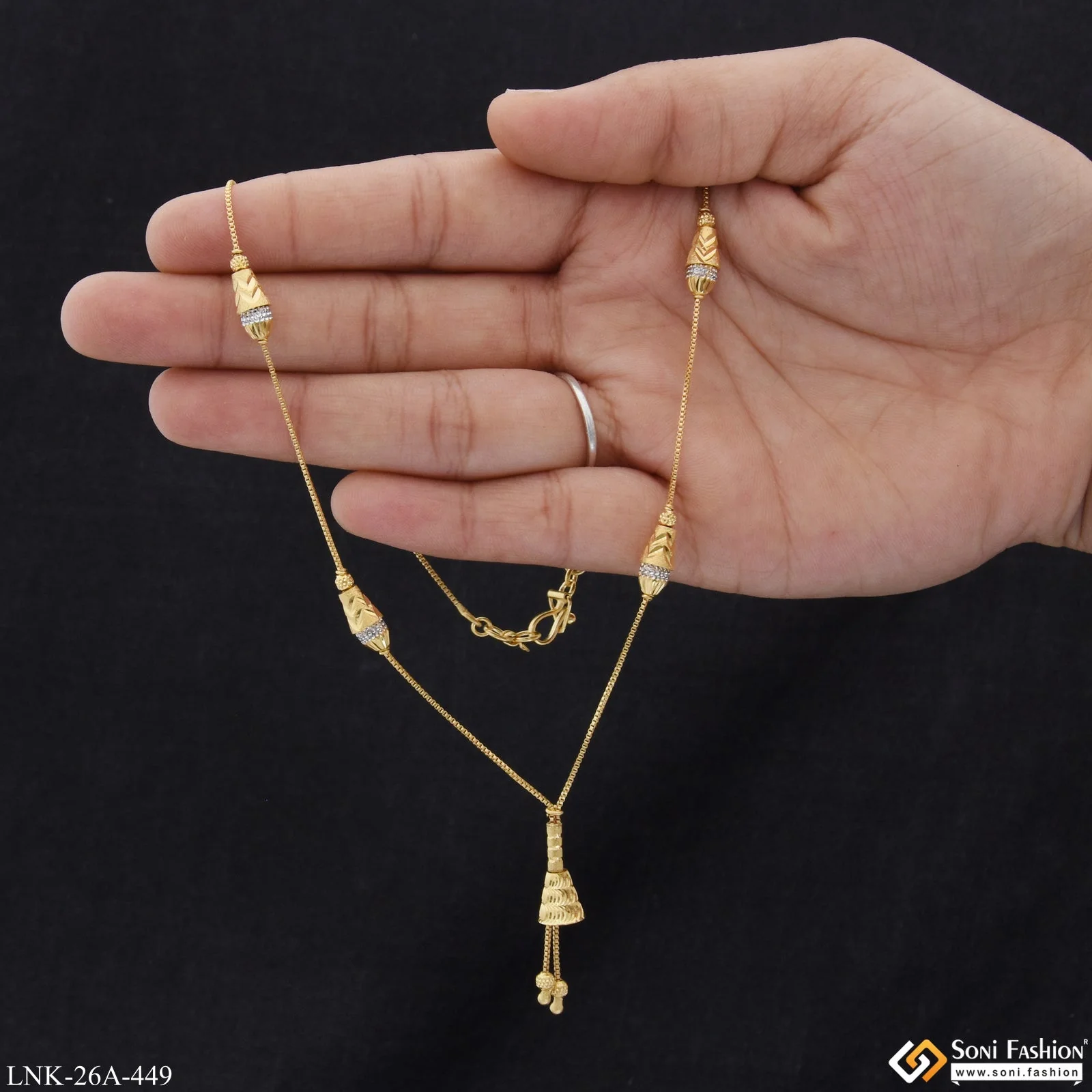 1 Gram Gold Plated Fashionable Chic Design Necklace for Ladies - Style A449 - Image 5