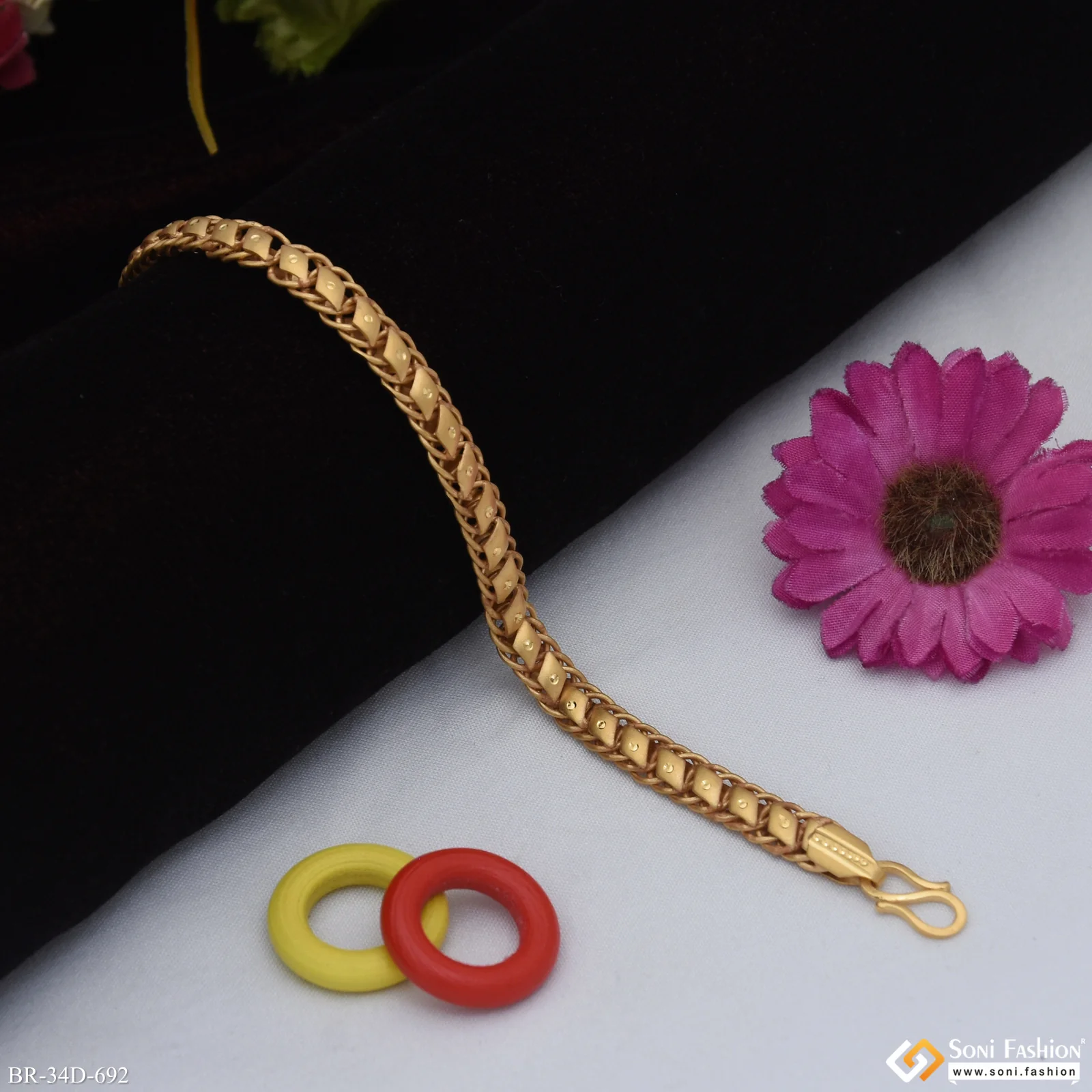 1 Gram Gold Plated Fashionable Design Link Bracelet for Men - Style D692 - Image 5