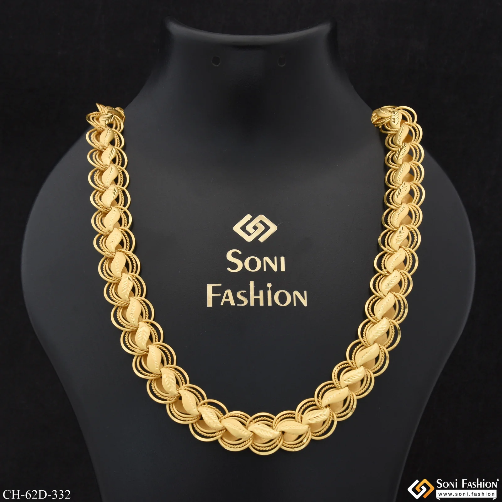 1 Gram Gold Plated Fashionable Design Kohli Chain for Men - Style D332 - Image 3