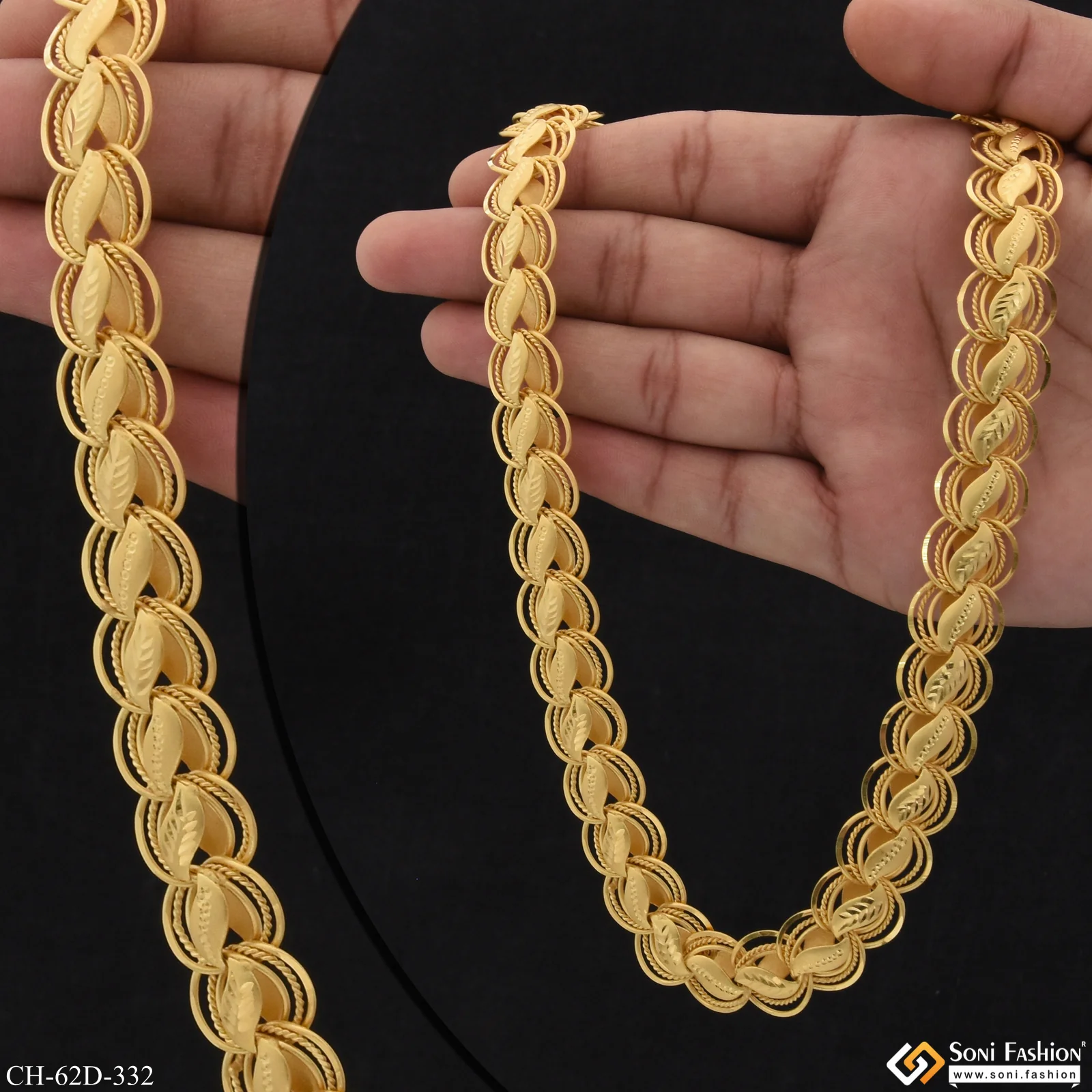 1 Gram Gold Plated Fashionable Design Kohli Chain for Men - Style D332 - Image 4